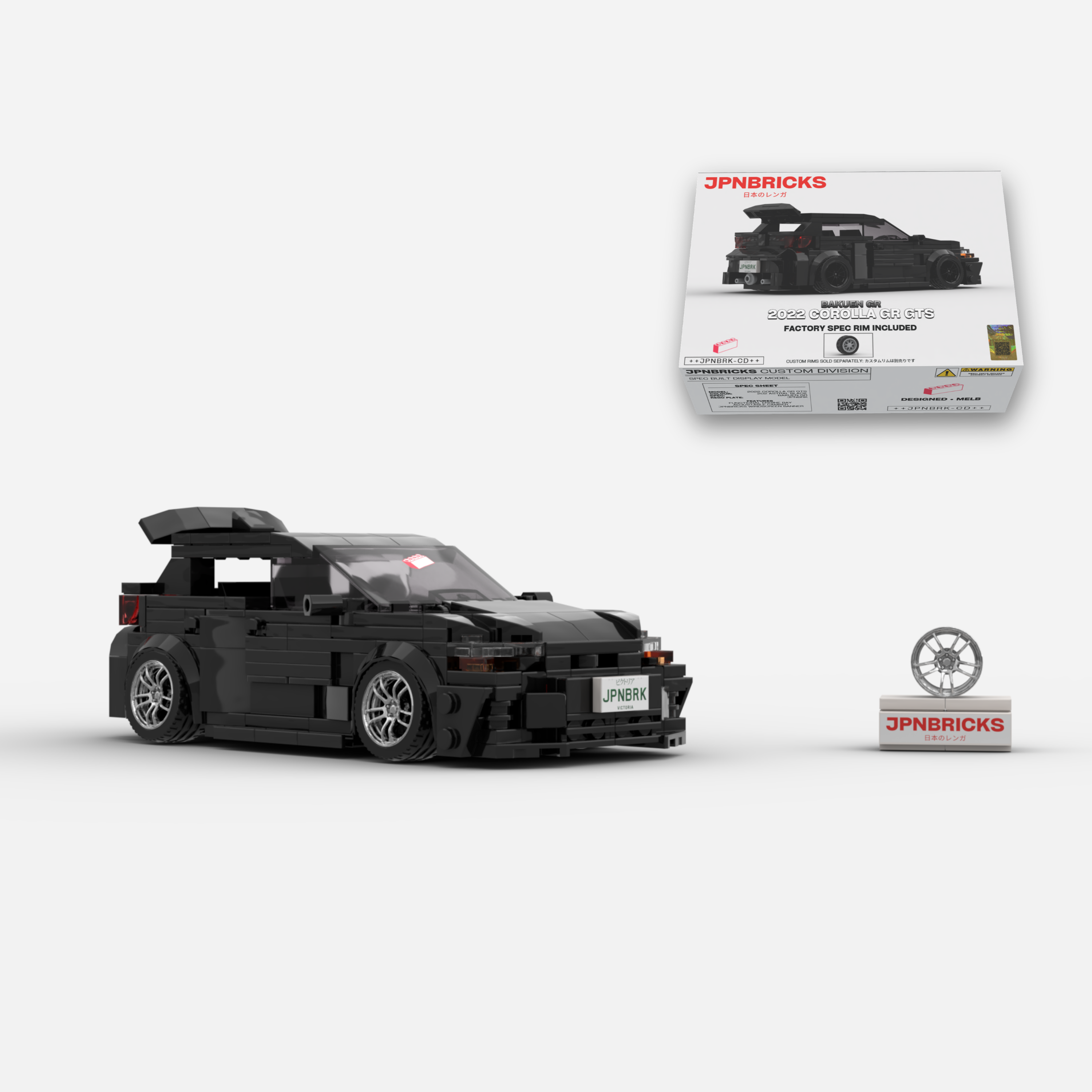 [PRE-ORDER] 2022 Corolla GR GTS 202 Astral Black Brick Car Model Kit