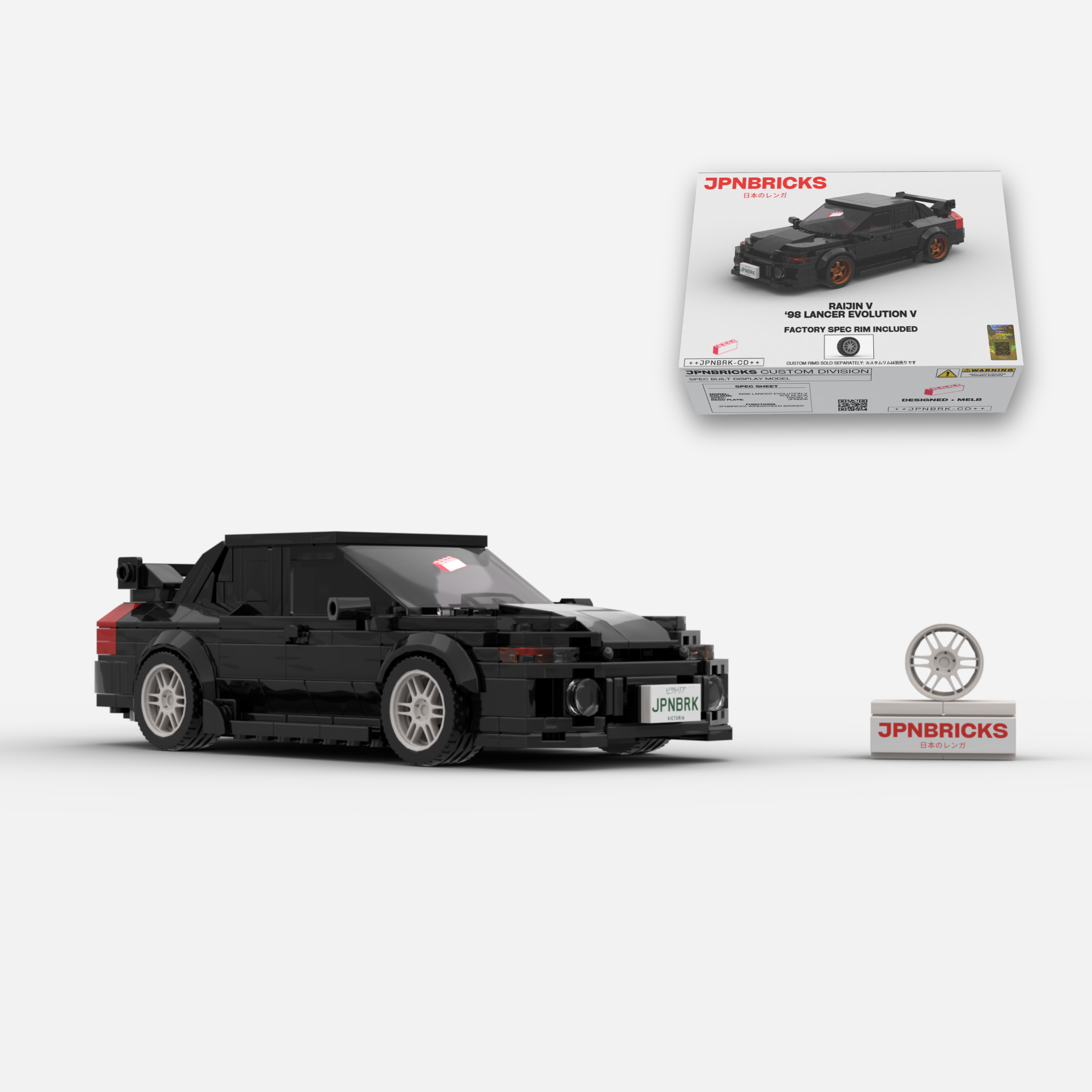 1998 Lancer Evolution V X08 Black Brick Car Model Kit