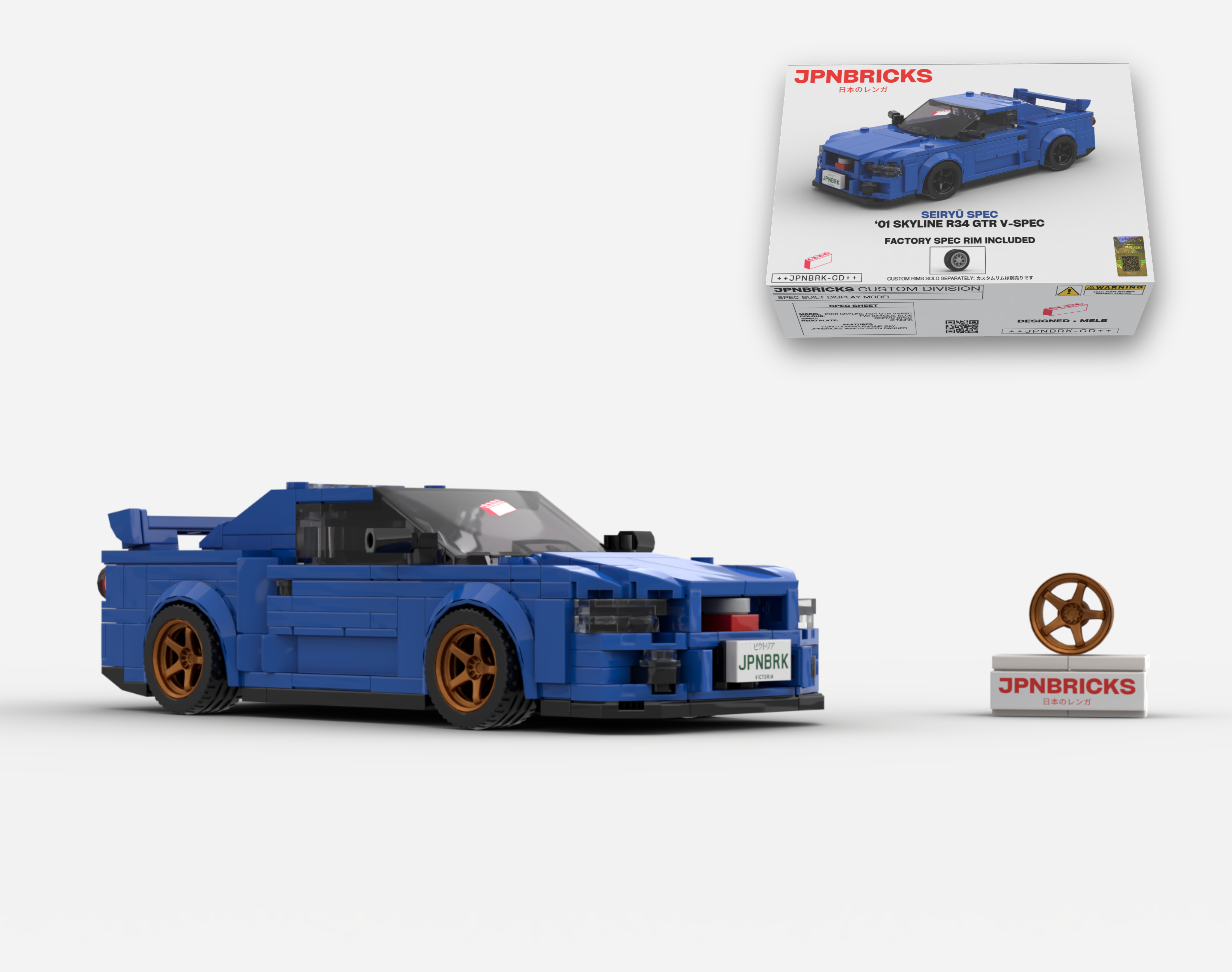 2001 SKYLINE R34 GTR V-SPEC II TV2 BAYSIDE BLUE