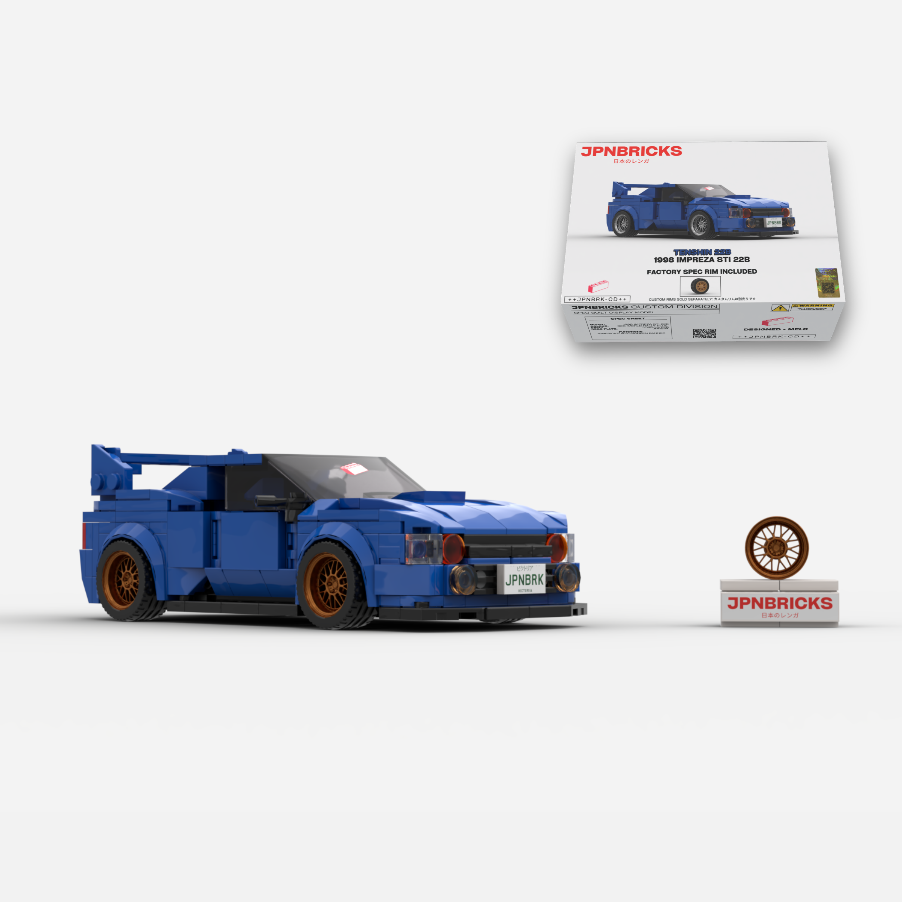 1998 Impreza STI 22B 02C World Rally Blue Brick Car Model Kit
