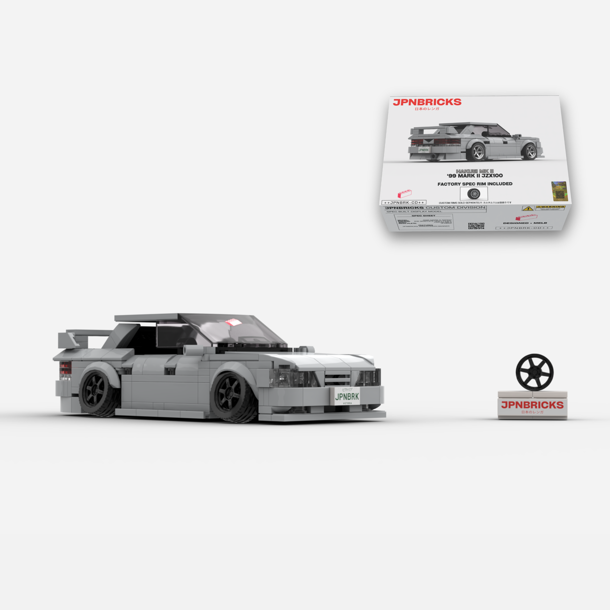 1999 Mark II JZX100 1C6 Grey Brick Car Model Kit