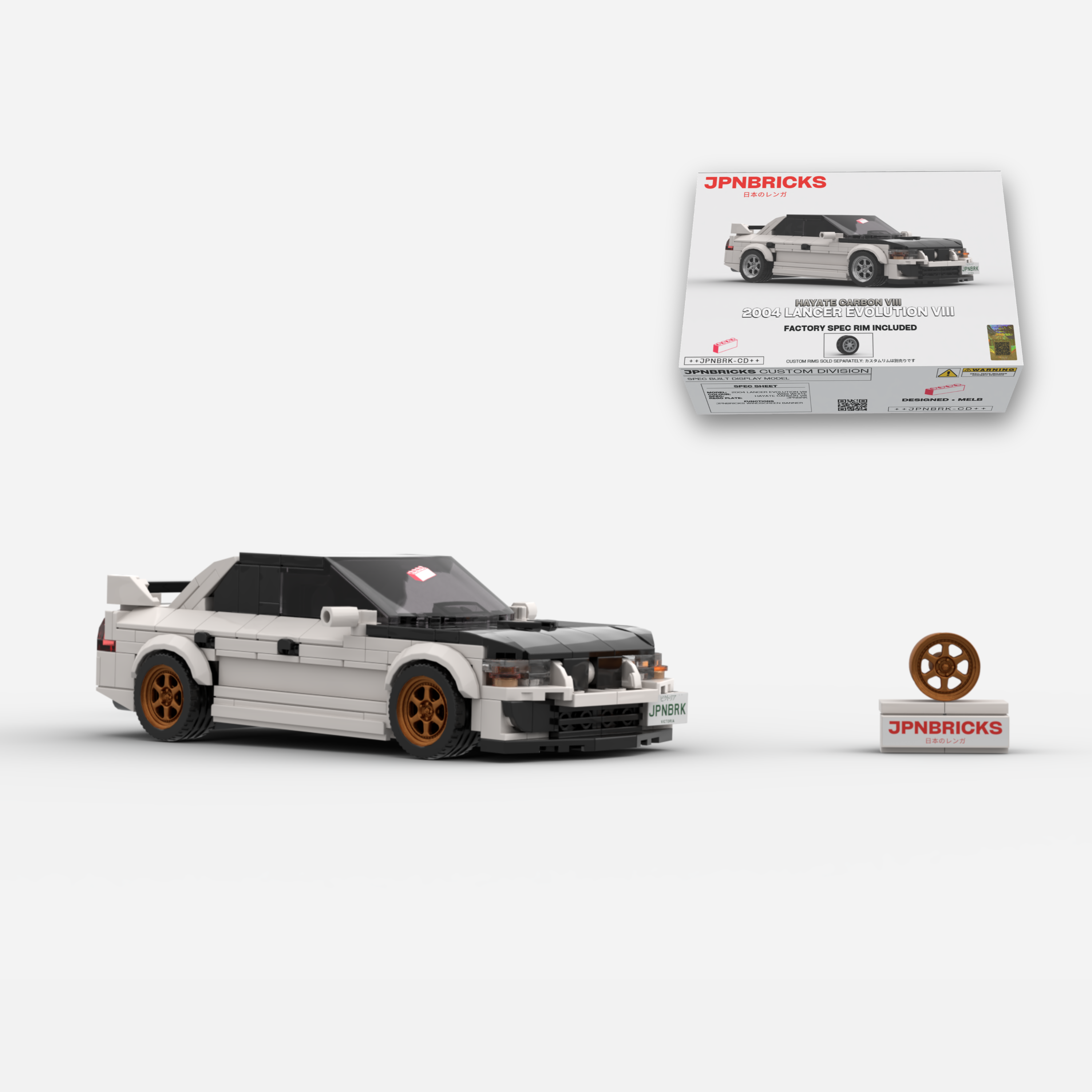 2004 Lancer Evolution VIII W83 White Brick Car Model Kit