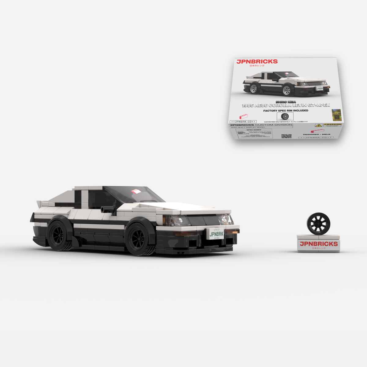 [PRE-ORDER] 1985 AE86 Corolla Levin GT-APEX Panda Trim Brick Car Model Kit