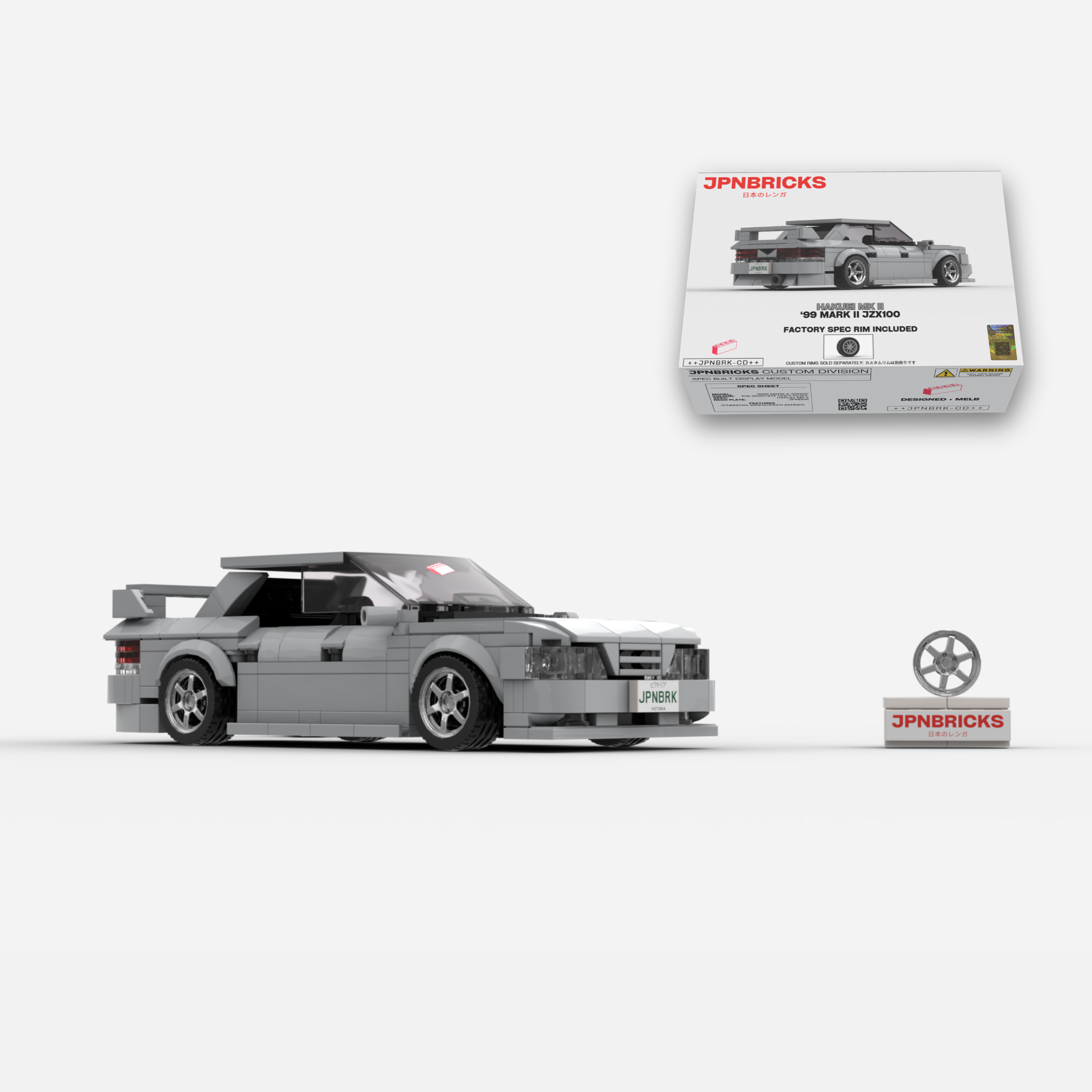 1999 Mark II JZX100 1C6 Grey Brick Car Model Kit