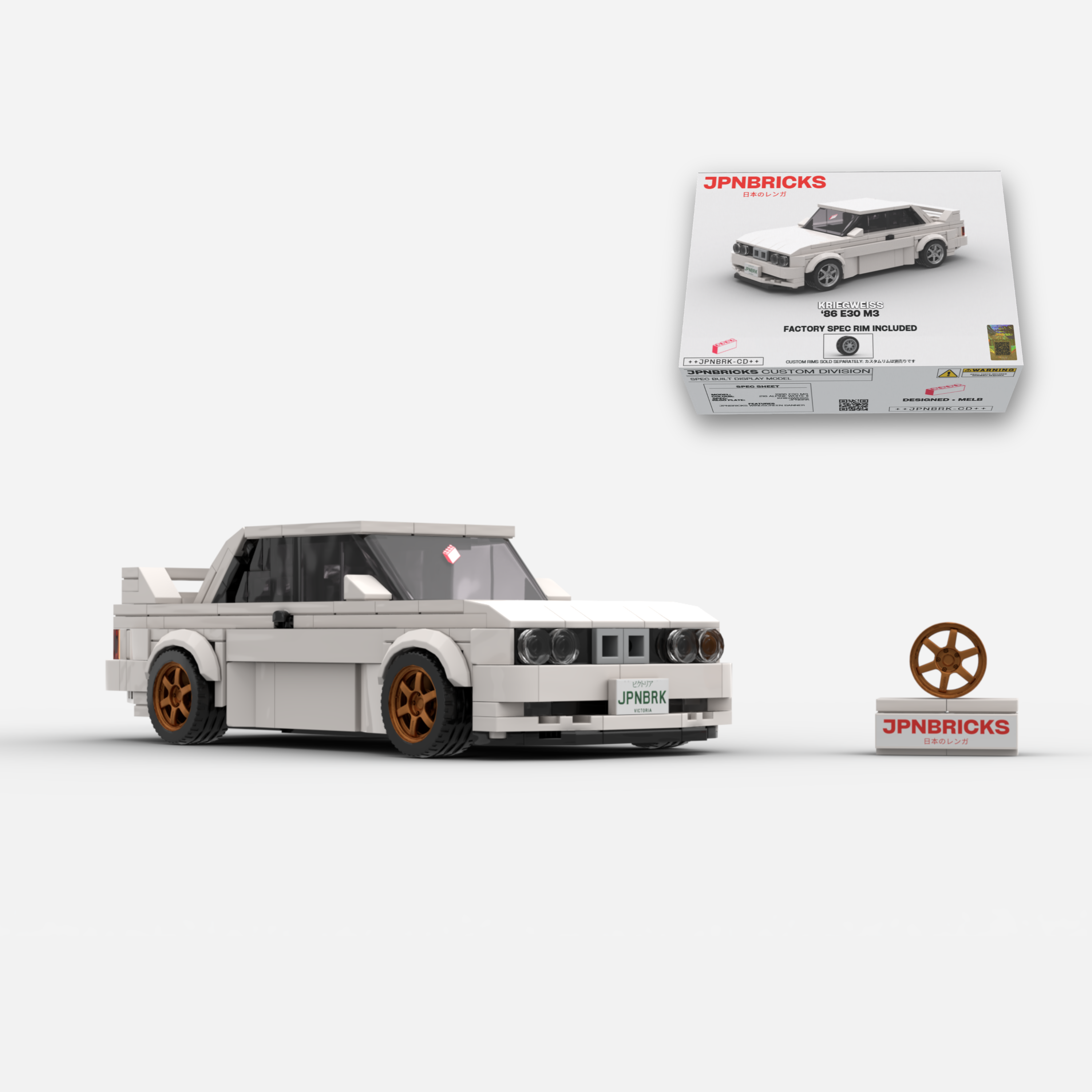 1986 E30 M3 218 ALPINE WHITE BRICK CAR MODEL KIT