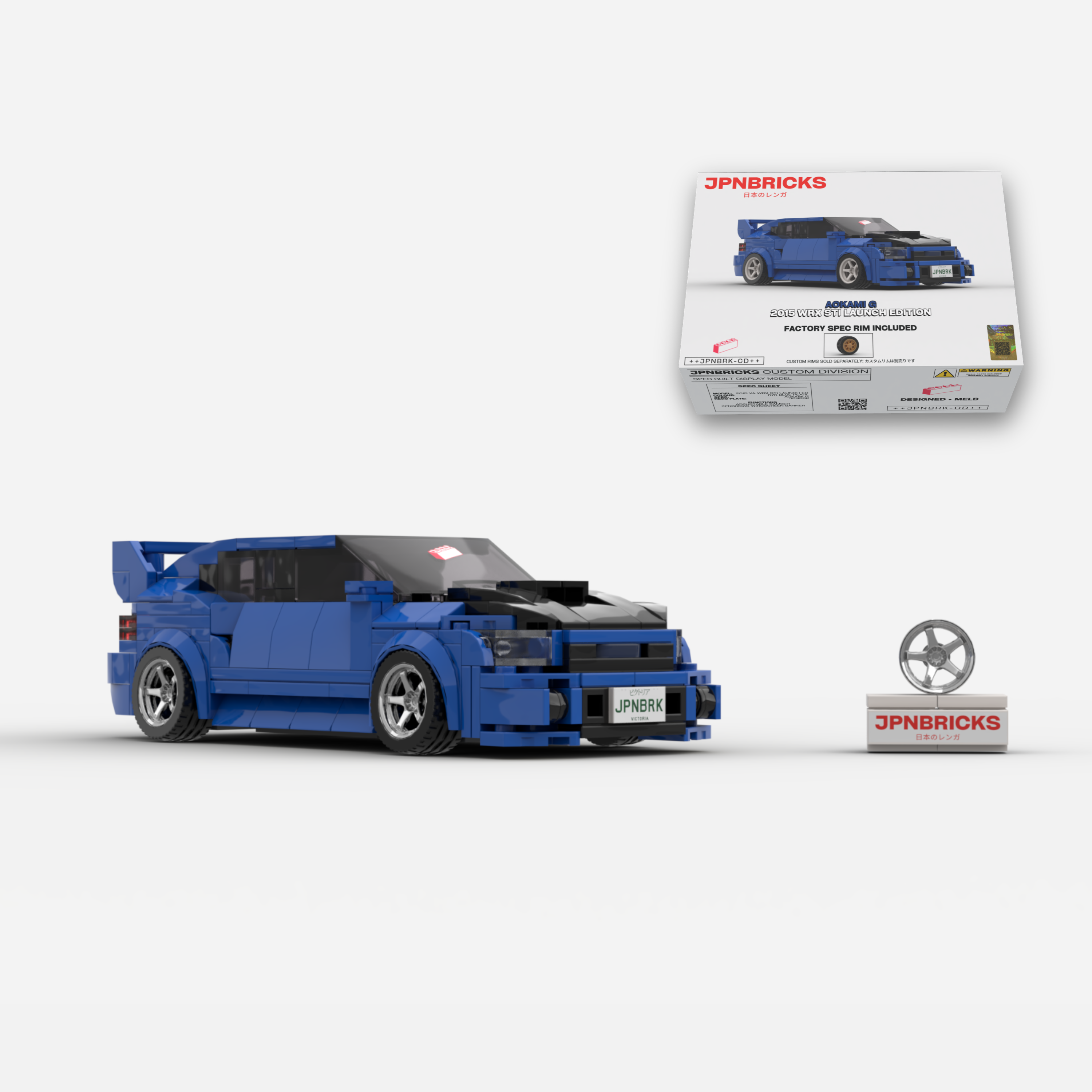 2015 WRX STI Launch Edition K7X Blue Brick Car Model Kit
