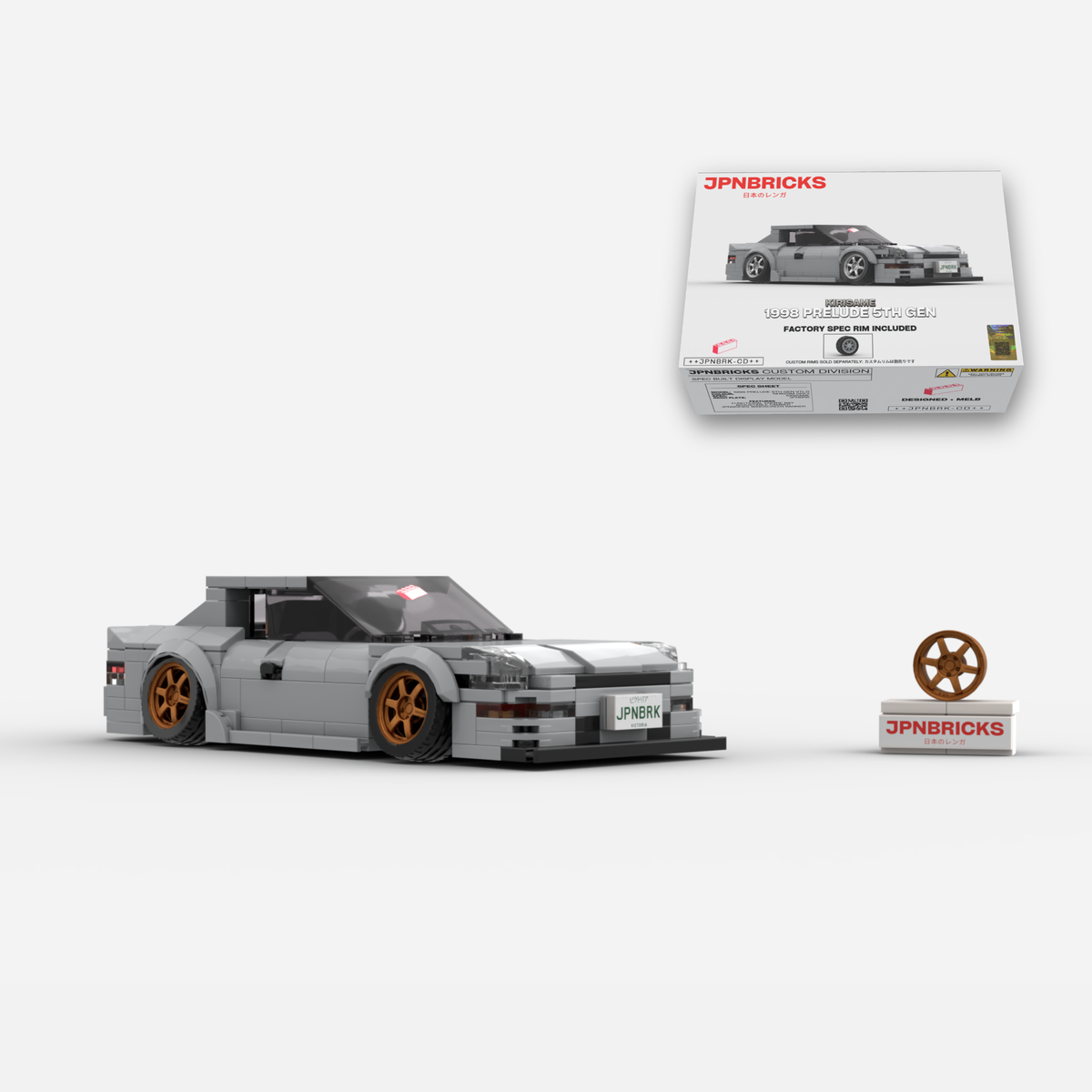 1998 Prelude 5th Gen VTi-R NH623M Grey Brick Car Model Kit