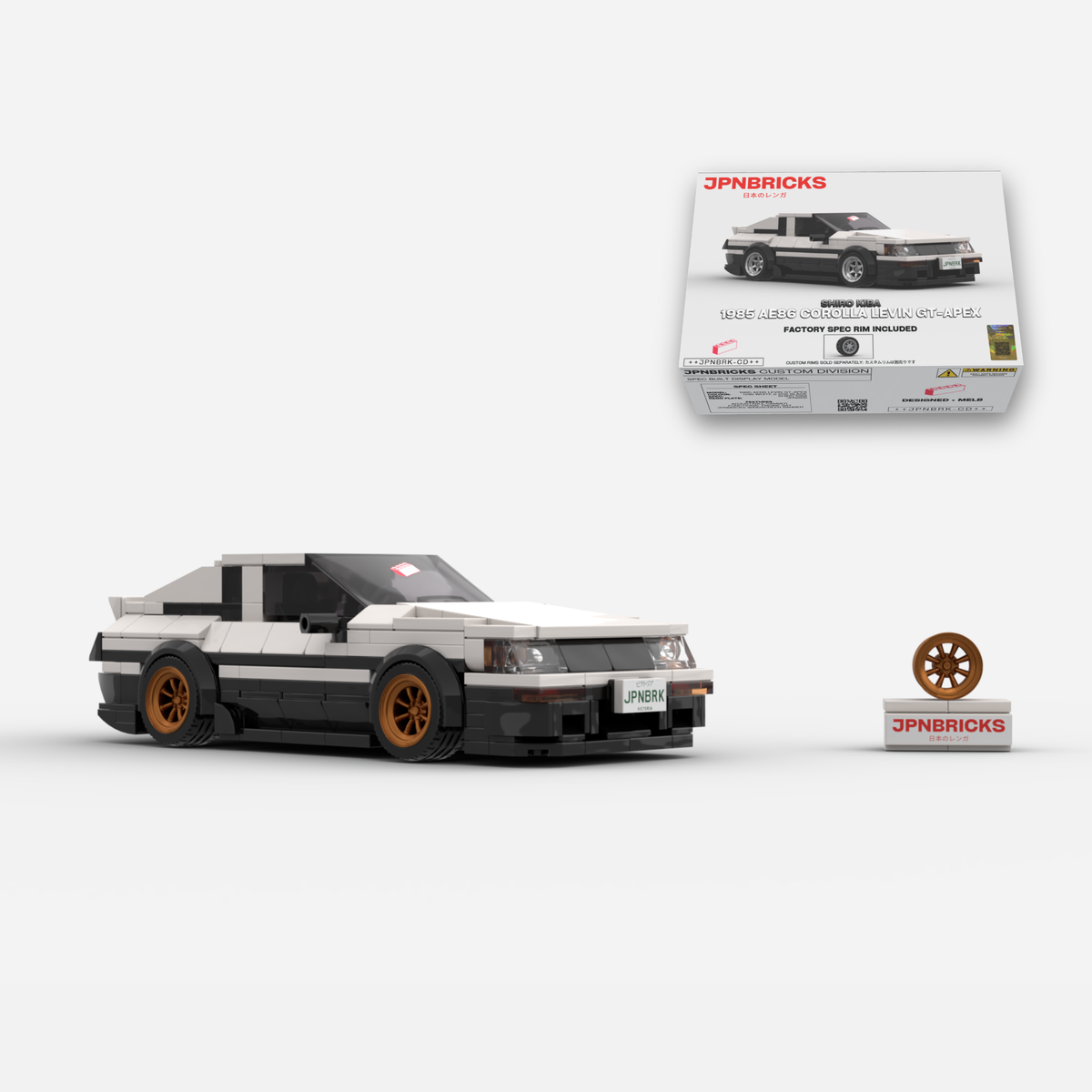 [PRE-ORDER] 1985 AE86 Corolla Levin GT-APEX Panda Trim Brick Car Model Kit