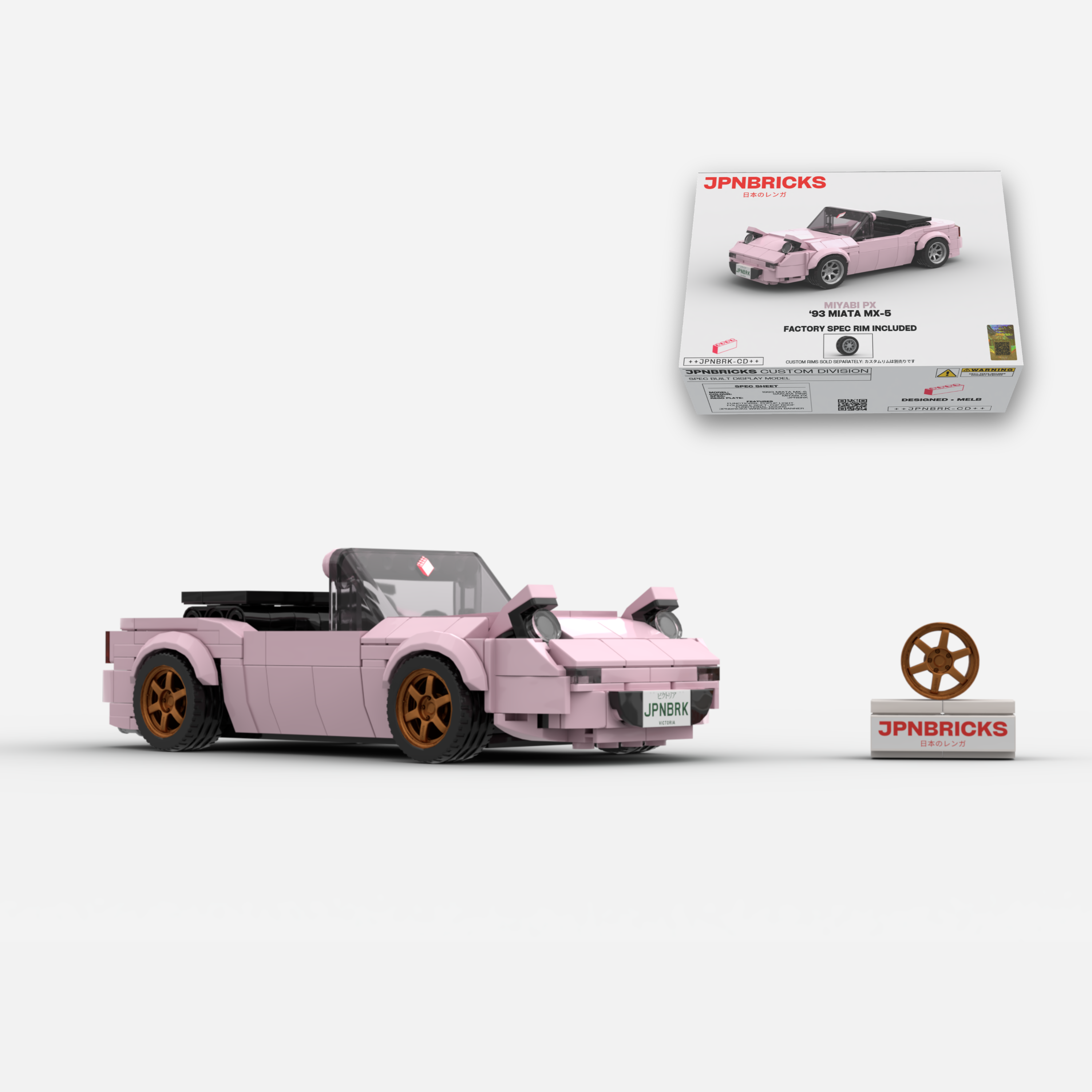 1993 Miata MX-5 Sakura Pink Brick Car Model Kit