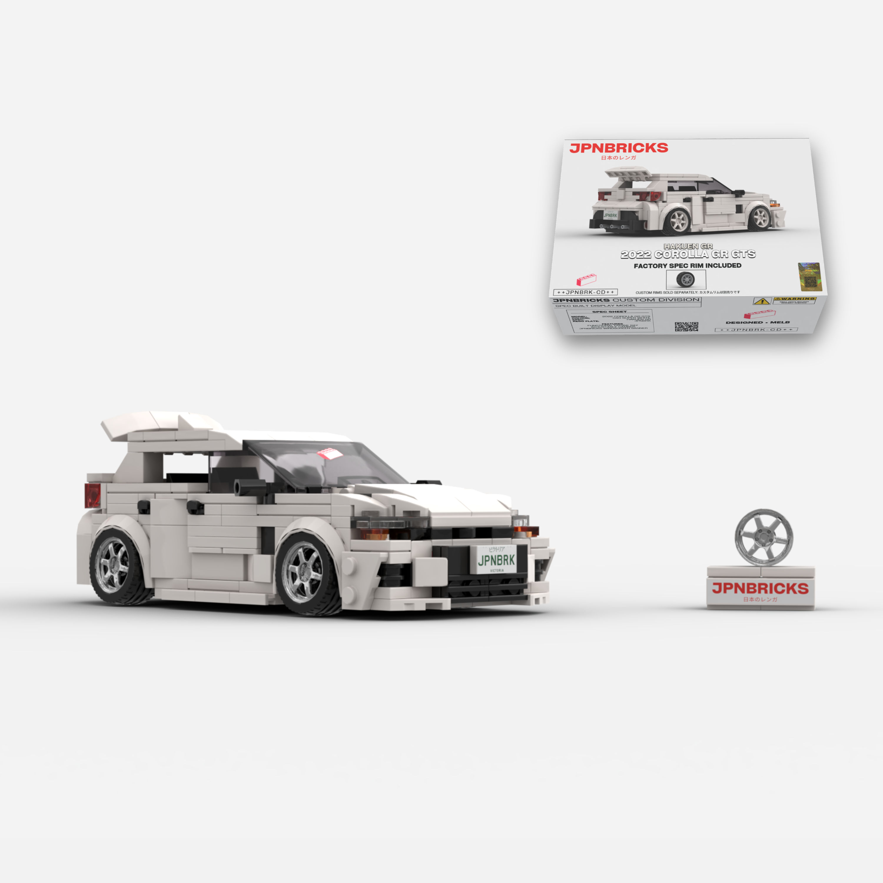 [PRE-ORDER] 2022 Corolla GR GTS 040 Glacier White Brick Car Model Kit
