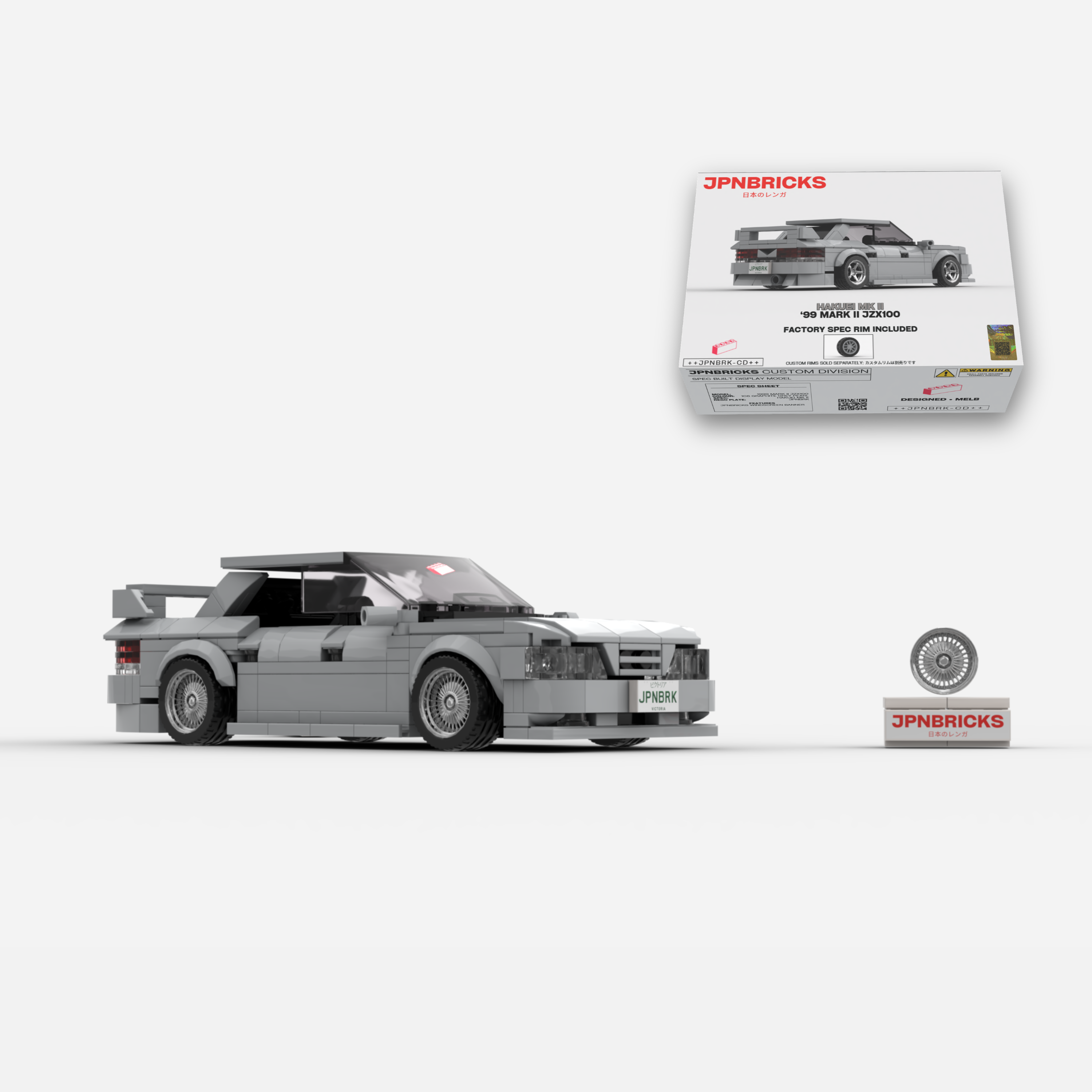 1999 Mark II JZX100 1C6 Grey Brick Car Model Kit
