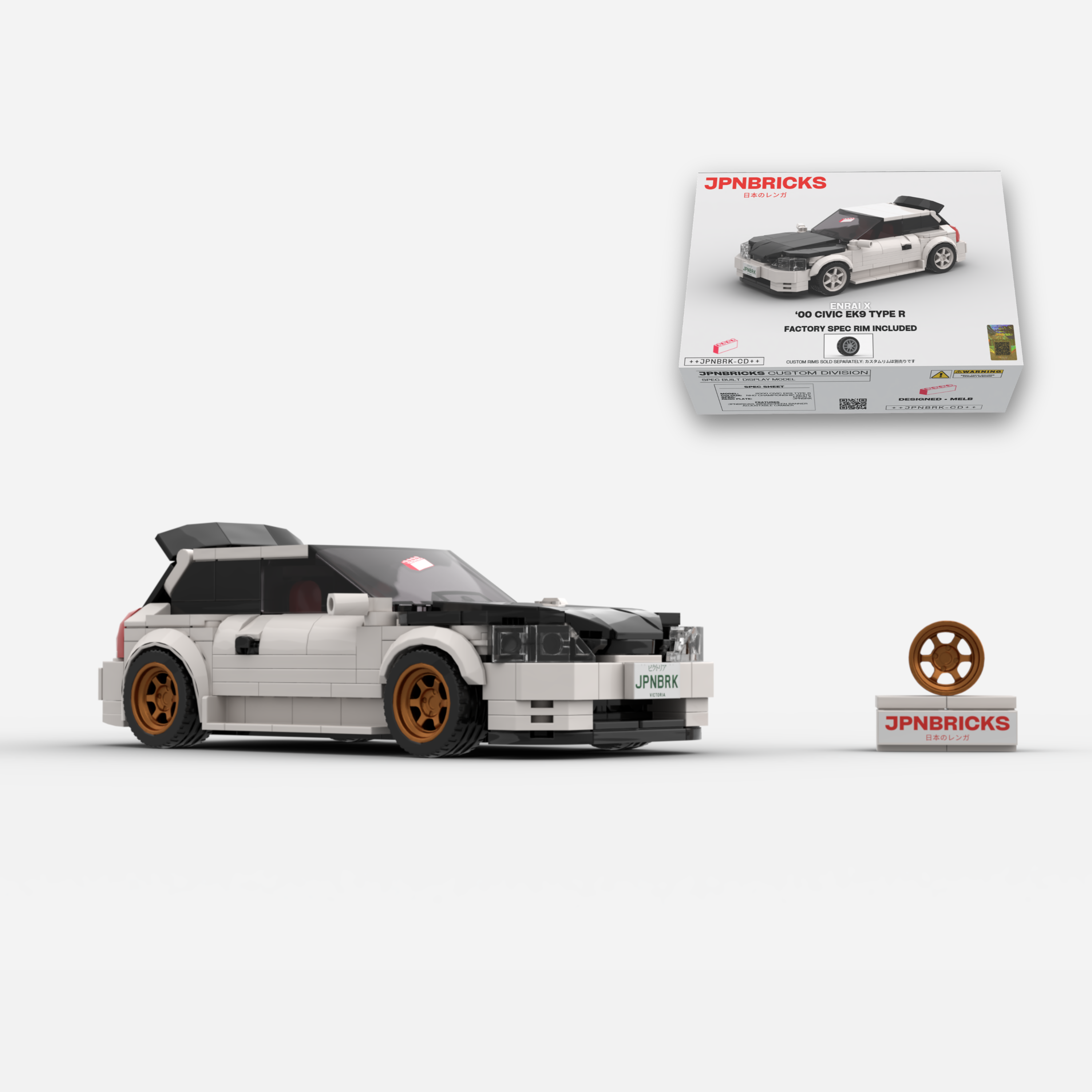 2000 Civic EK9 Type R NH0 Championship White Brick Car Model Kit