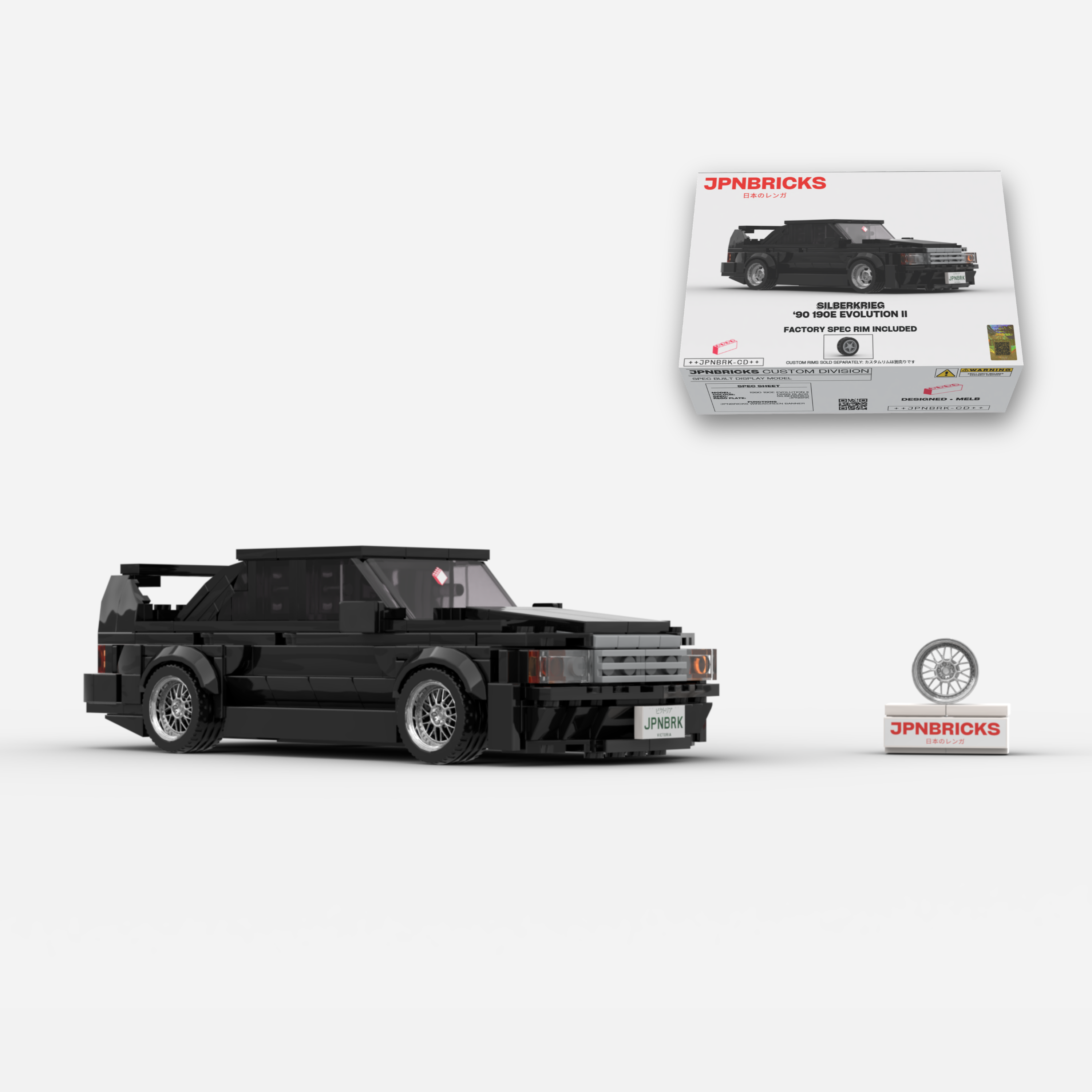 1990 190E EVOLUTION II DB99 BLACK BRICK CAR MODEL KIT