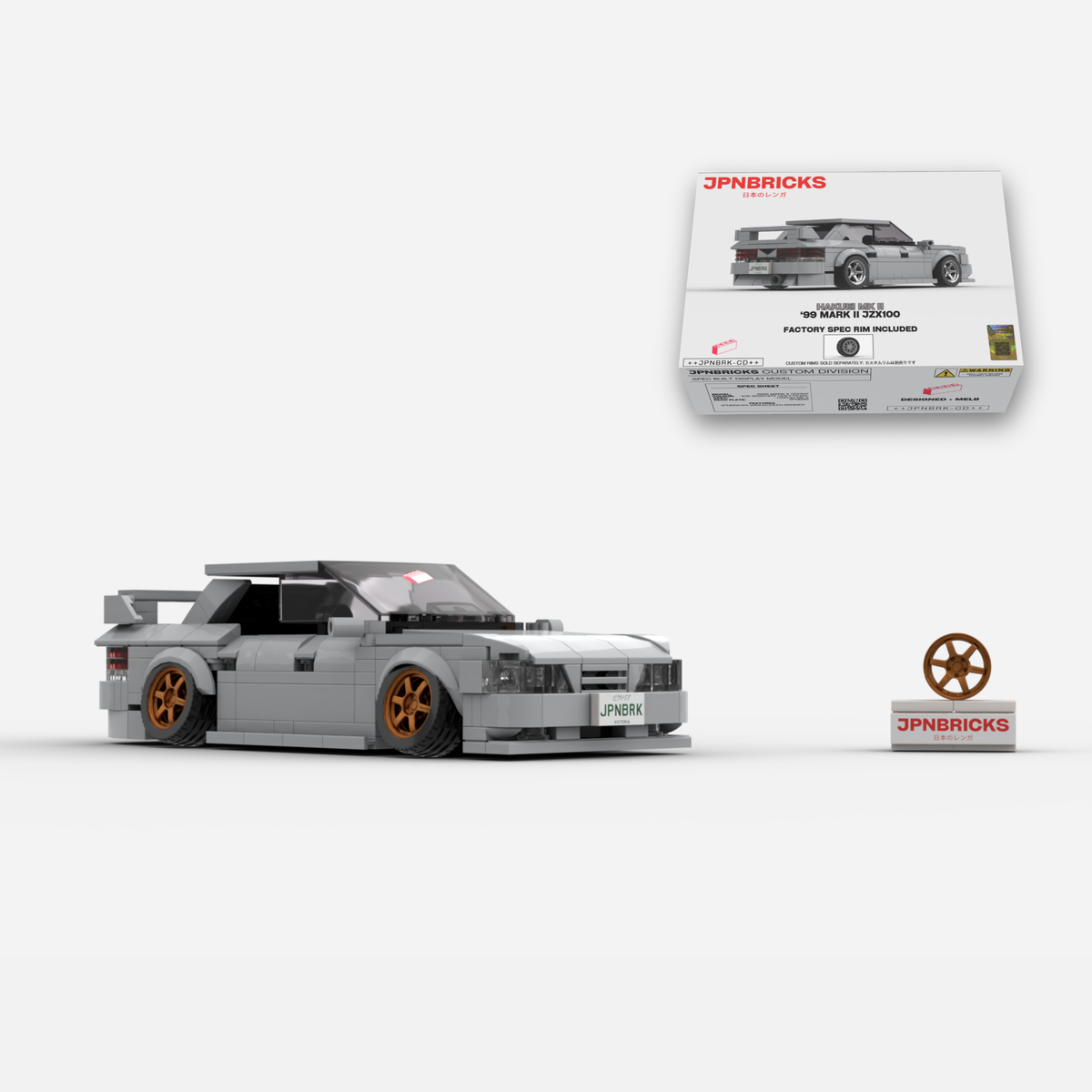 1999 Mark II JZX100 1C6 Grey Brick Car Model Kit