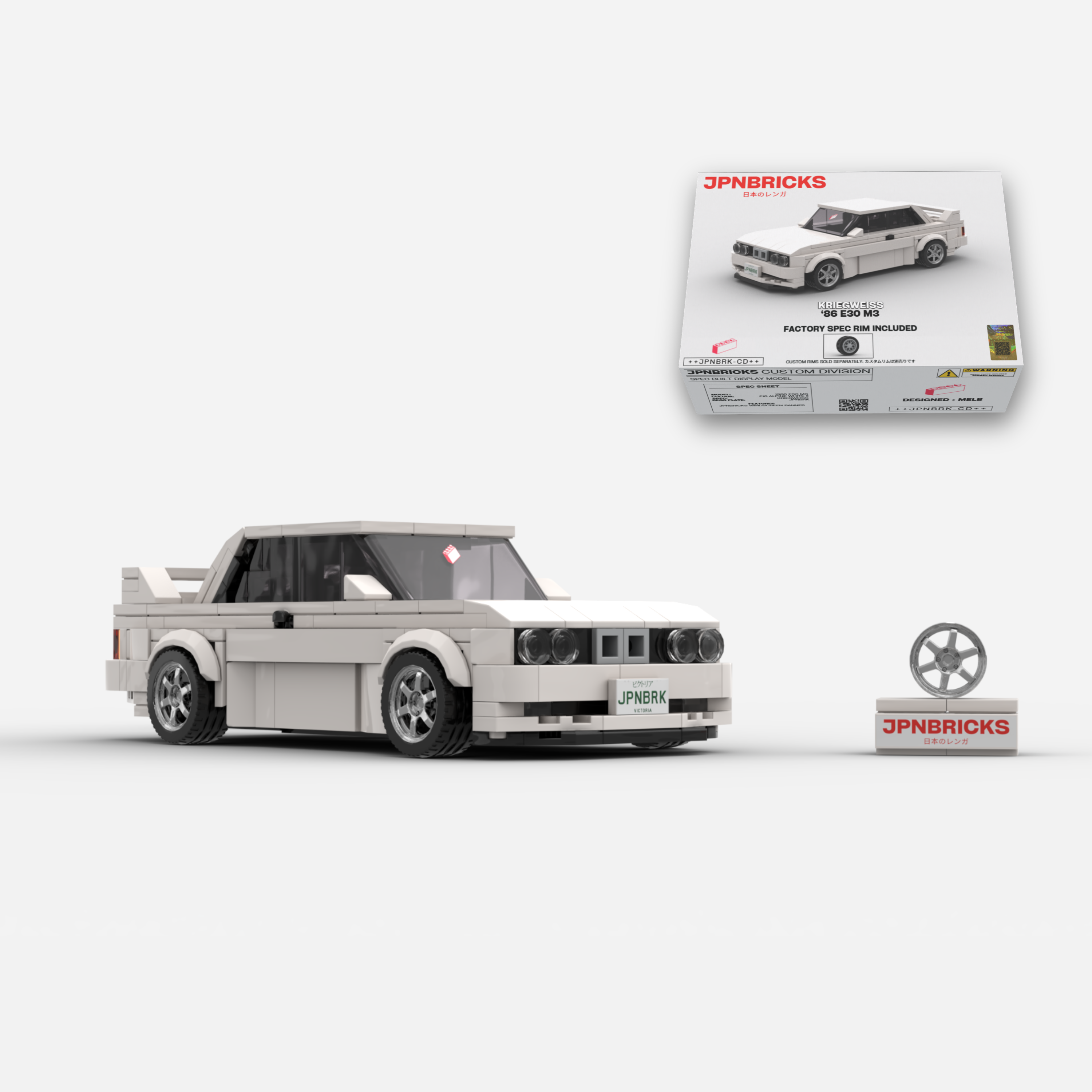 1986 E30 M3 218 ALPINE WHITE BRICK CAR MODEL KIT
