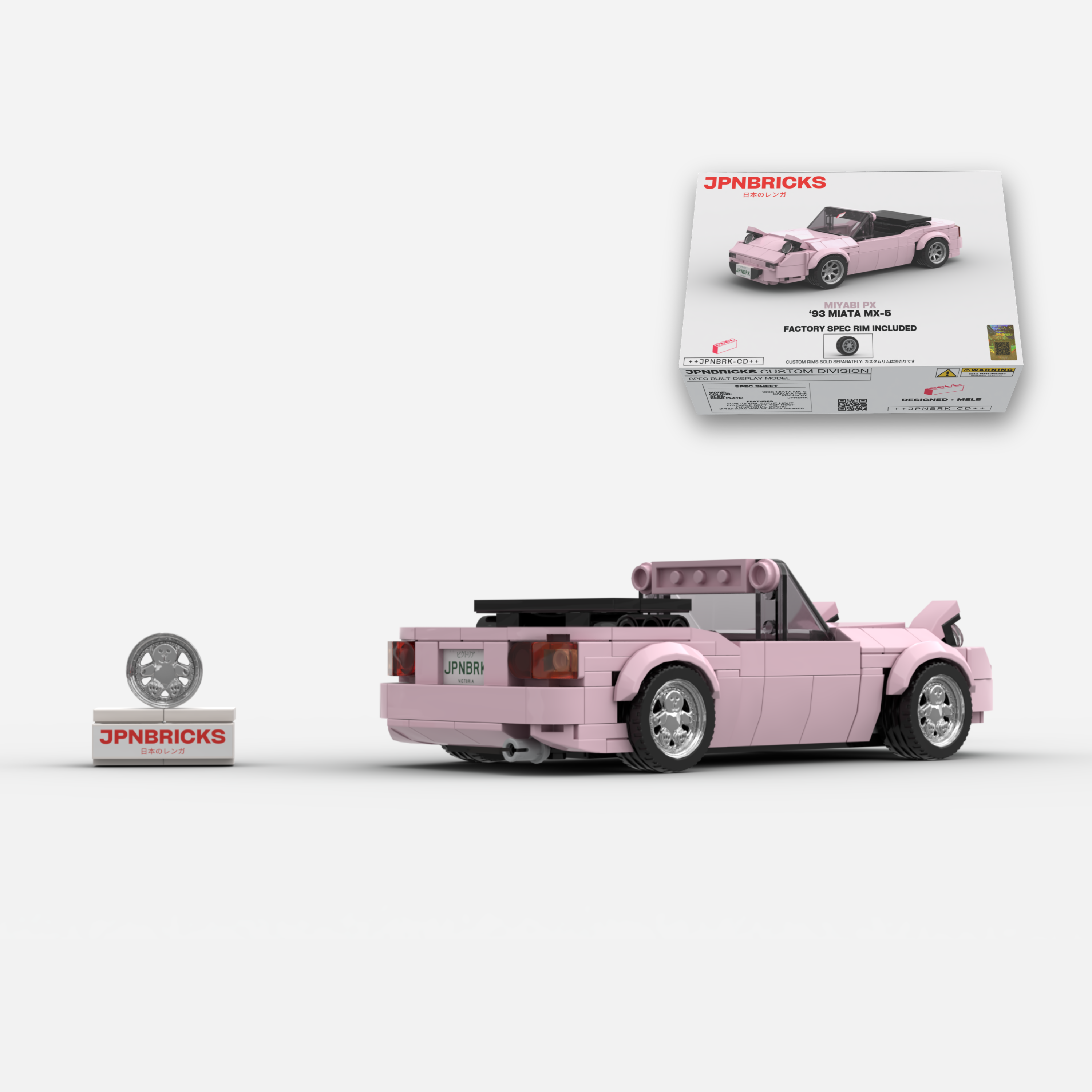 1993 Miata MX-5 Sakura Pink Brick Car Model Kit