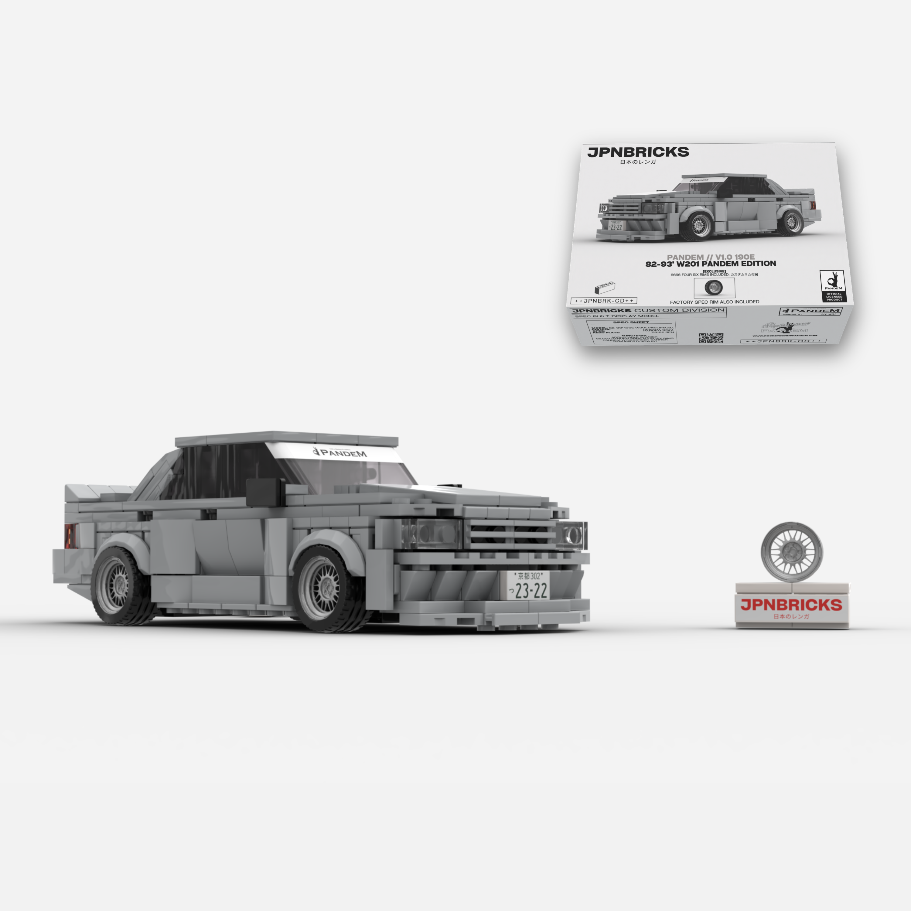 PANDEM™ x JPNBRICKS™ 190E PANDEM EDITION V1.0 (1982-1993) // 1 of 500 BRICK CAR MODEL KIT