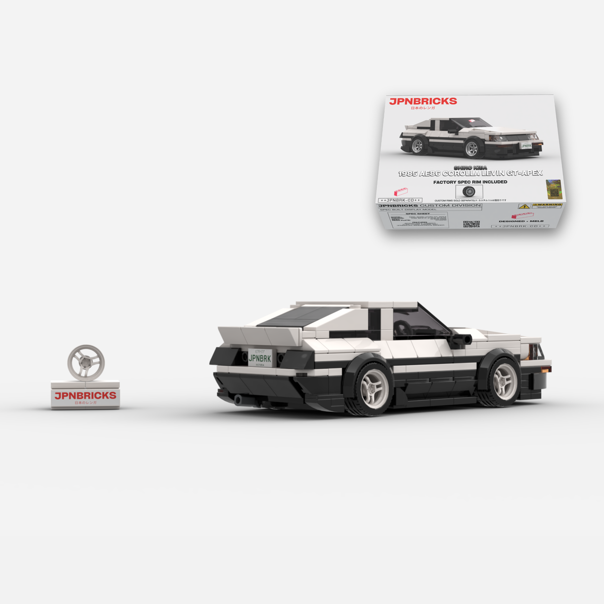 [PRE-ORDER] 1985 AE86 Corolla Levin GT-APEX Panda Trim Brick Car Model Kit