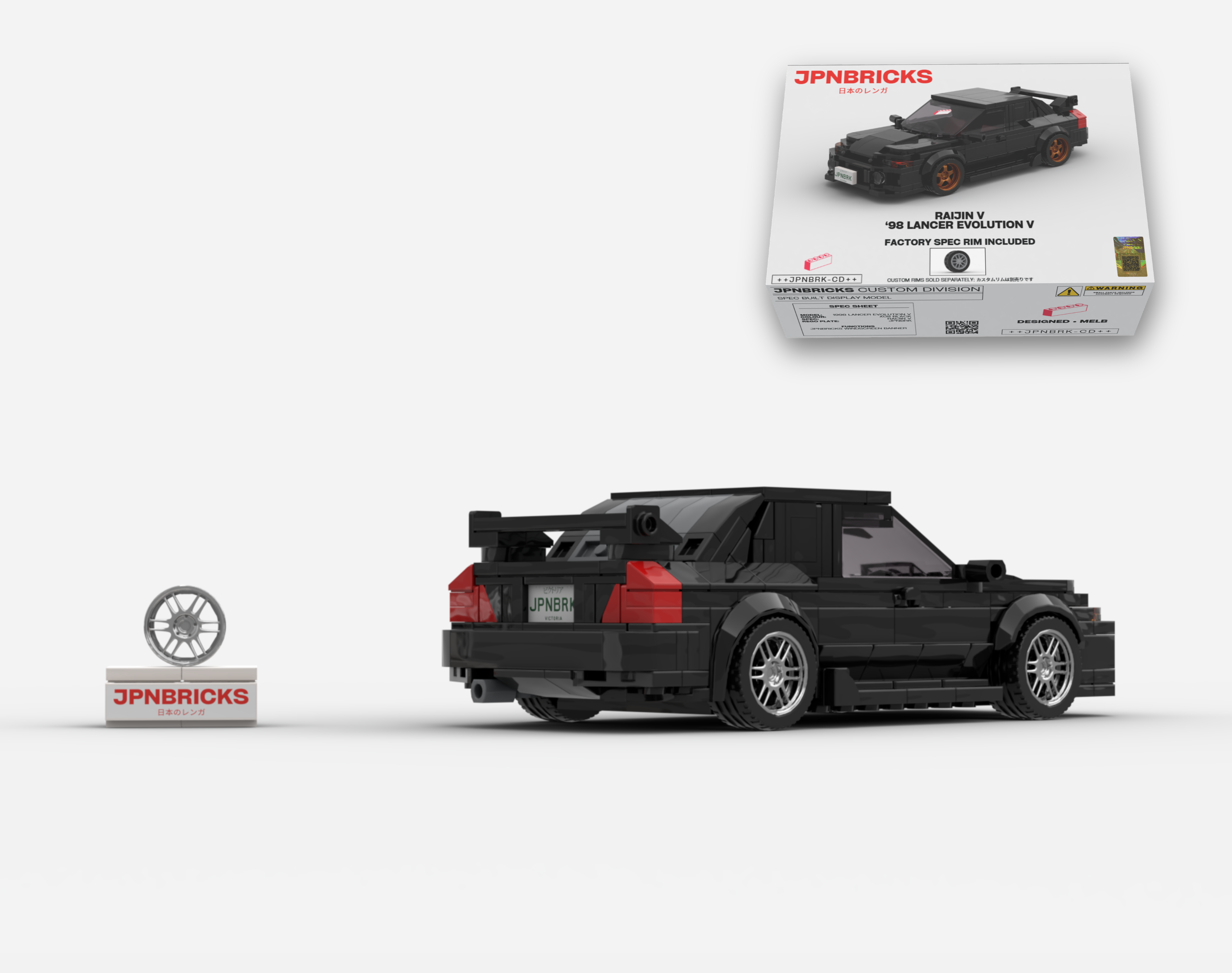 1998 LANCER EVOLUTION V X08 BLACK BRICK CAR MODEL KIT