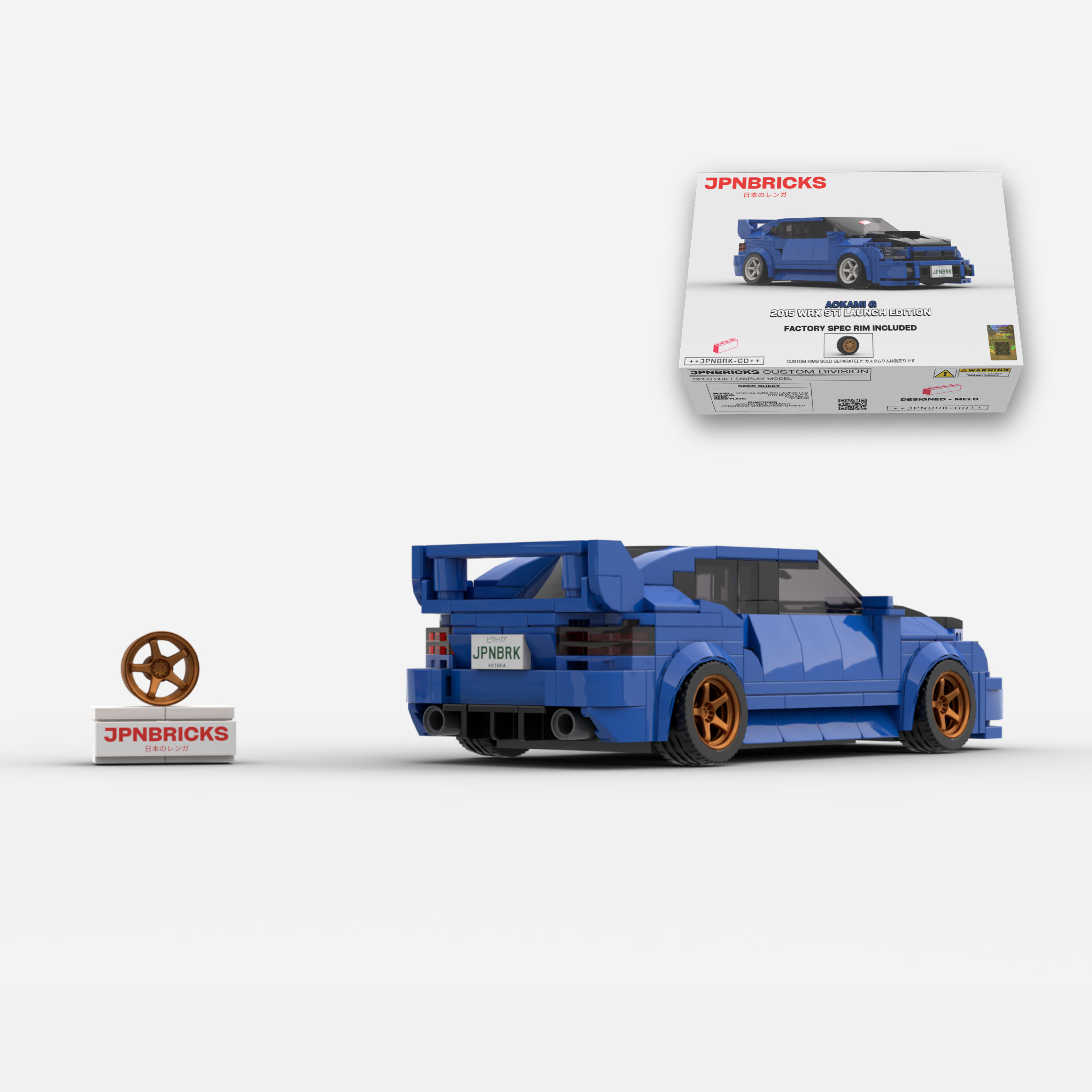 2015 WRX STI Launch Edition K7X Blue Brick Car Model Kit