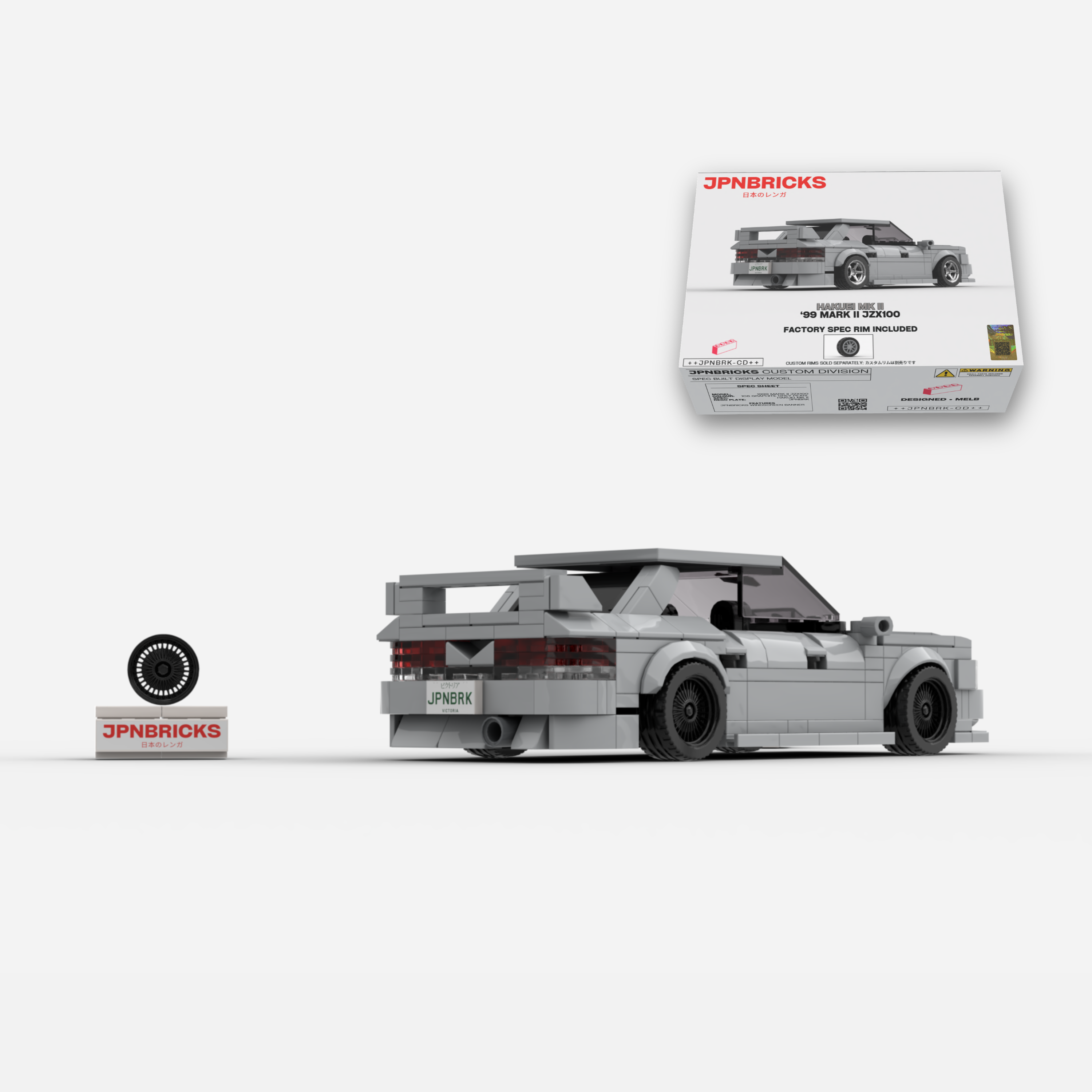 1999 Mark II JZX100 1C6 Grey Brick Car Model Kit