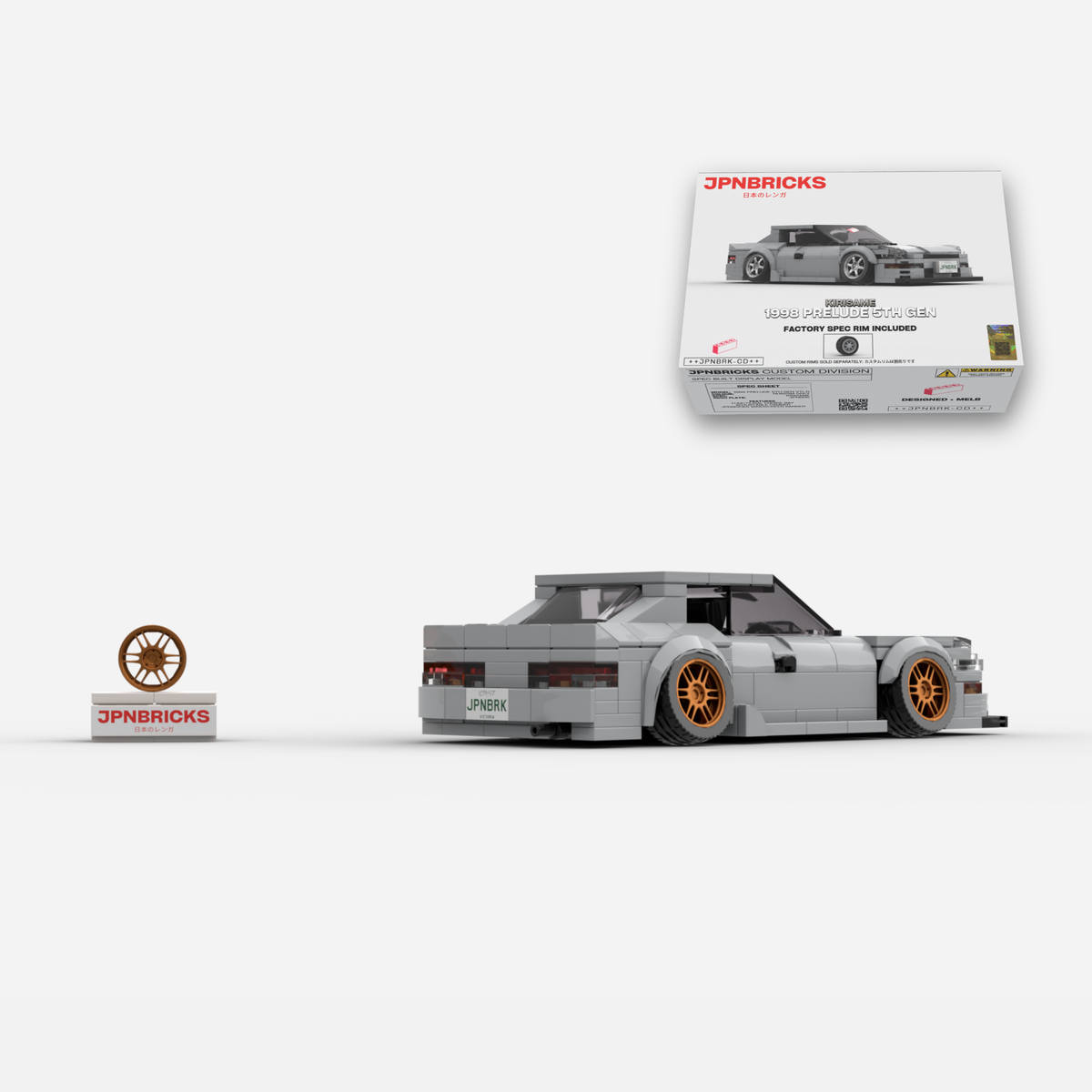 1998 Prelude 5th Gen VTi-R NH623M Grey Brick Car Model Kit