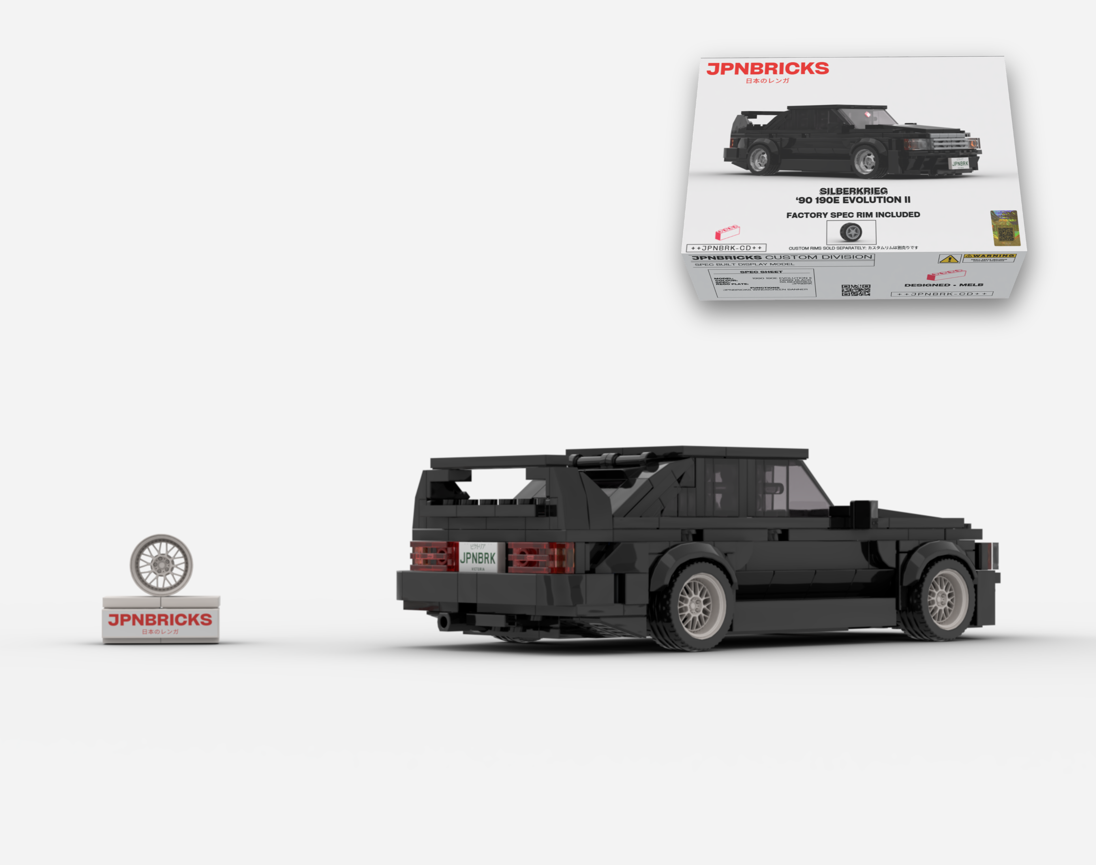 1990 190E EVOLUTION II DB99 BLACK BRICK CAR MODEL KIT