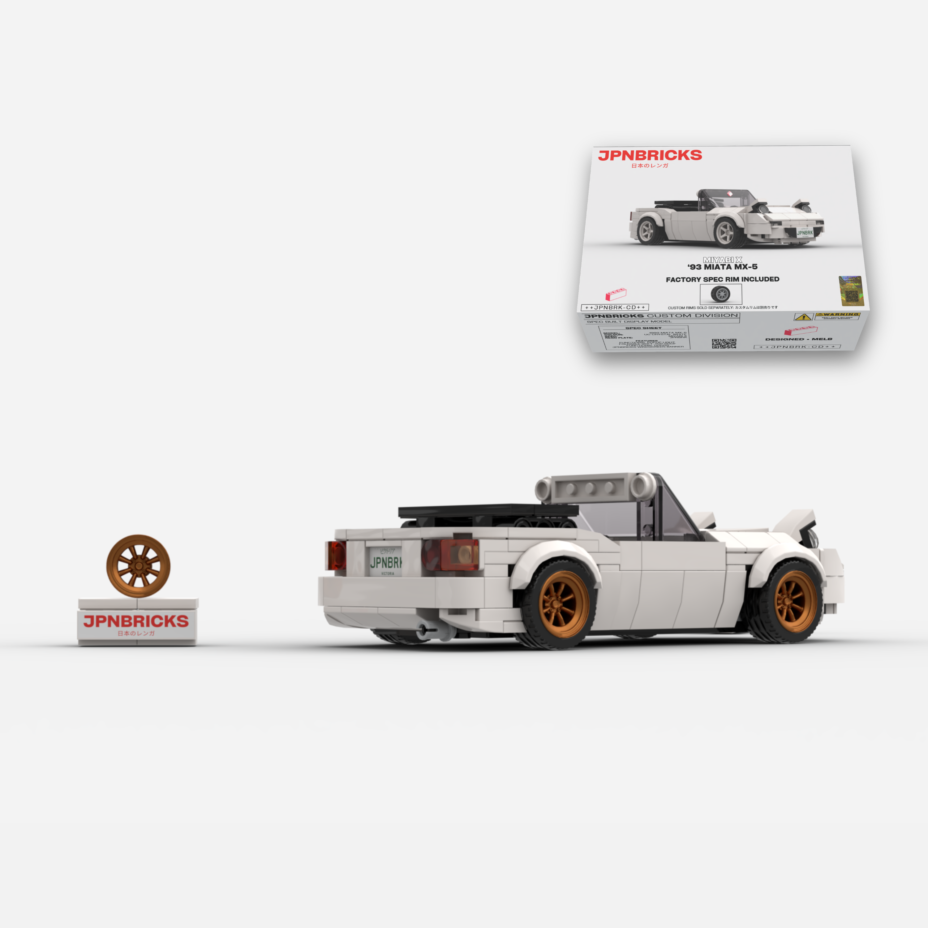 1993 Miata MX-5 UC Crystal White Brick Car Model Kit