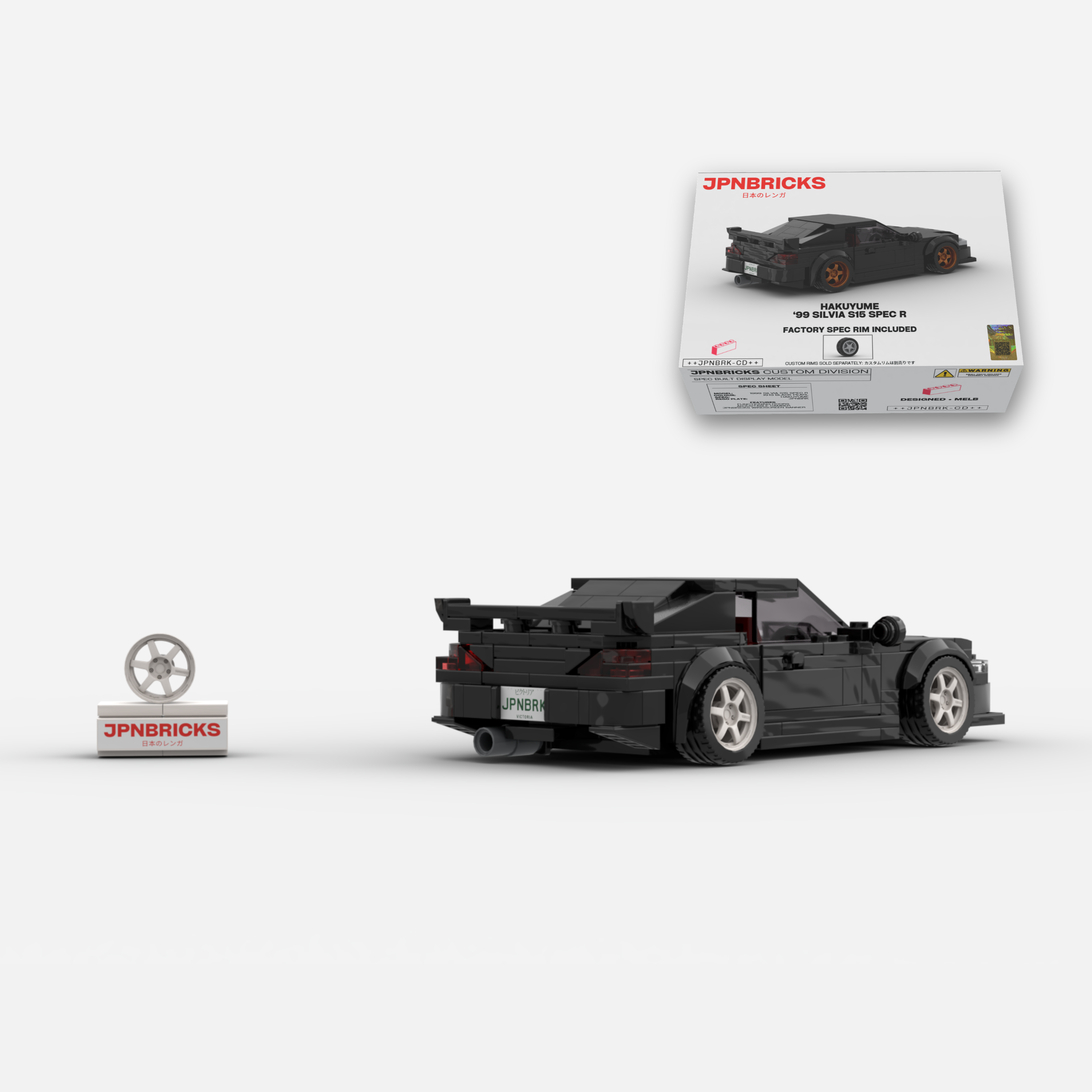1999 Silvia S15 Spec R KH3 Black Brick Car Model Kit
