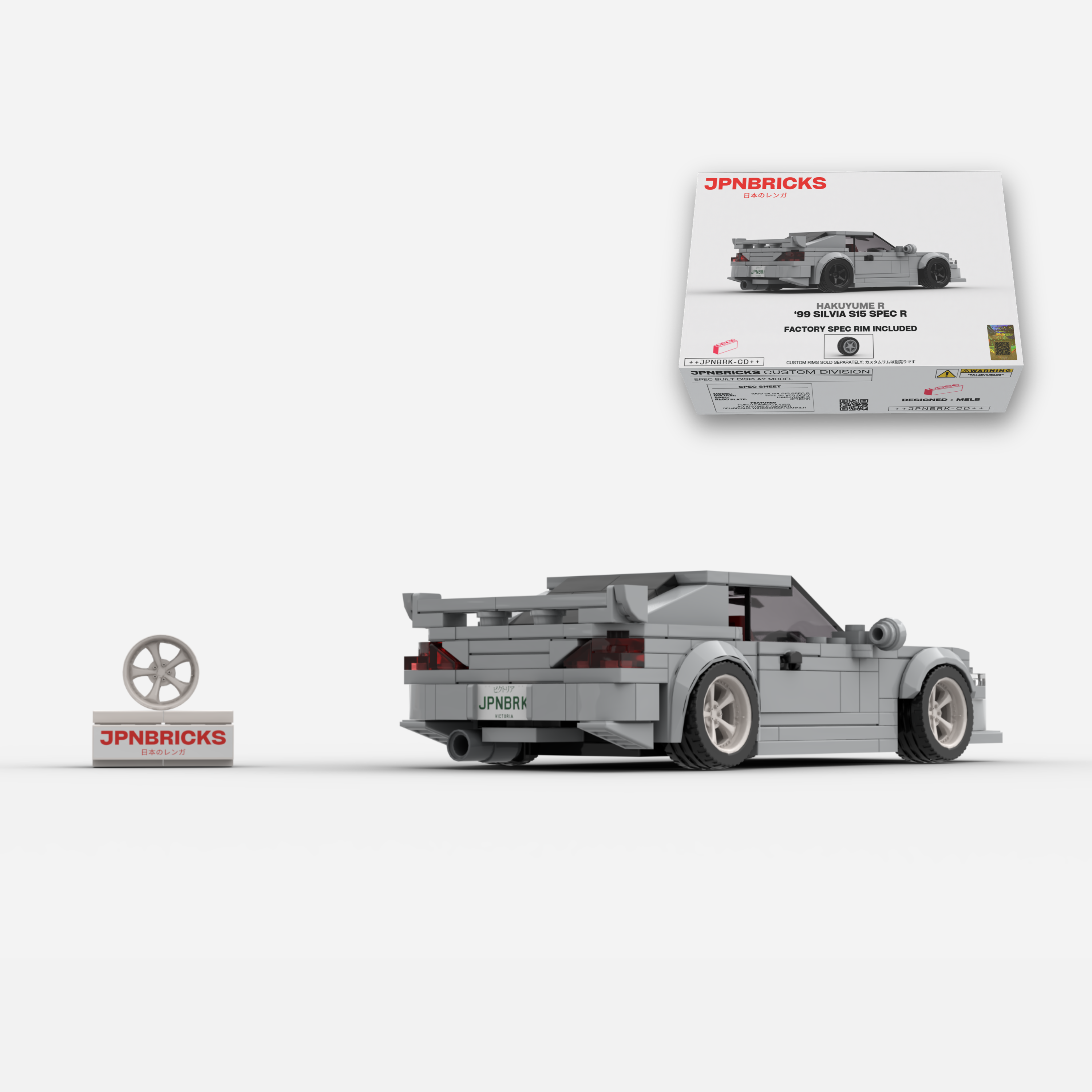 1999 Silvia S15 Spec R WV2 Nardo Brick Car Model Kit