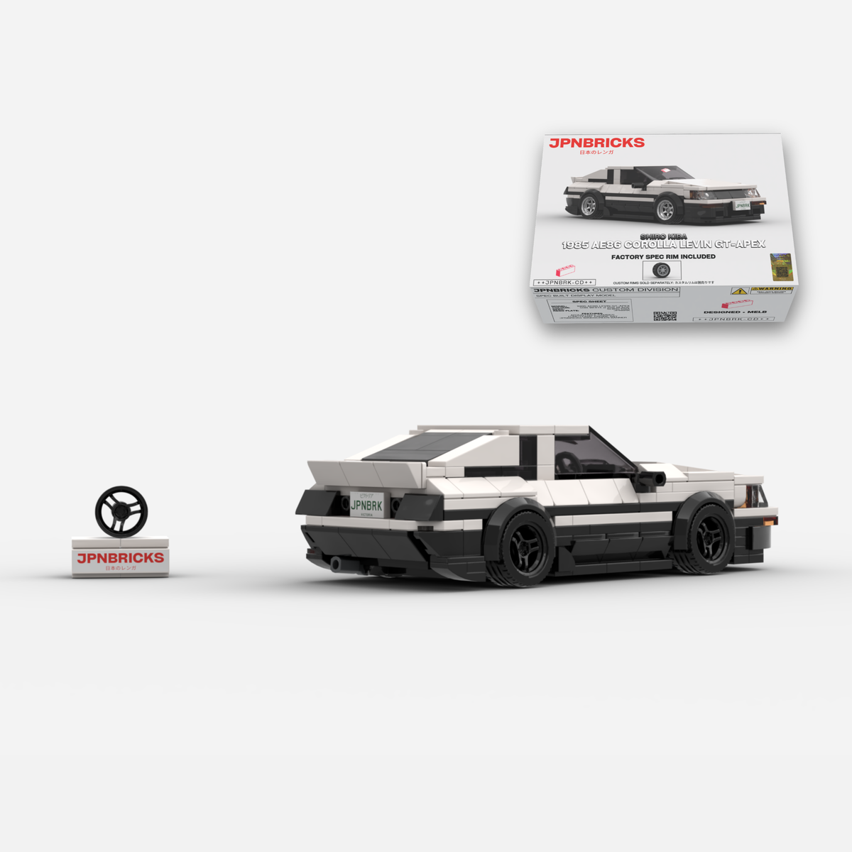 [PRE-ORDER] 1985 AE86 Corolla Levin GT-APEX Panda Trim Brick Car Model Kit