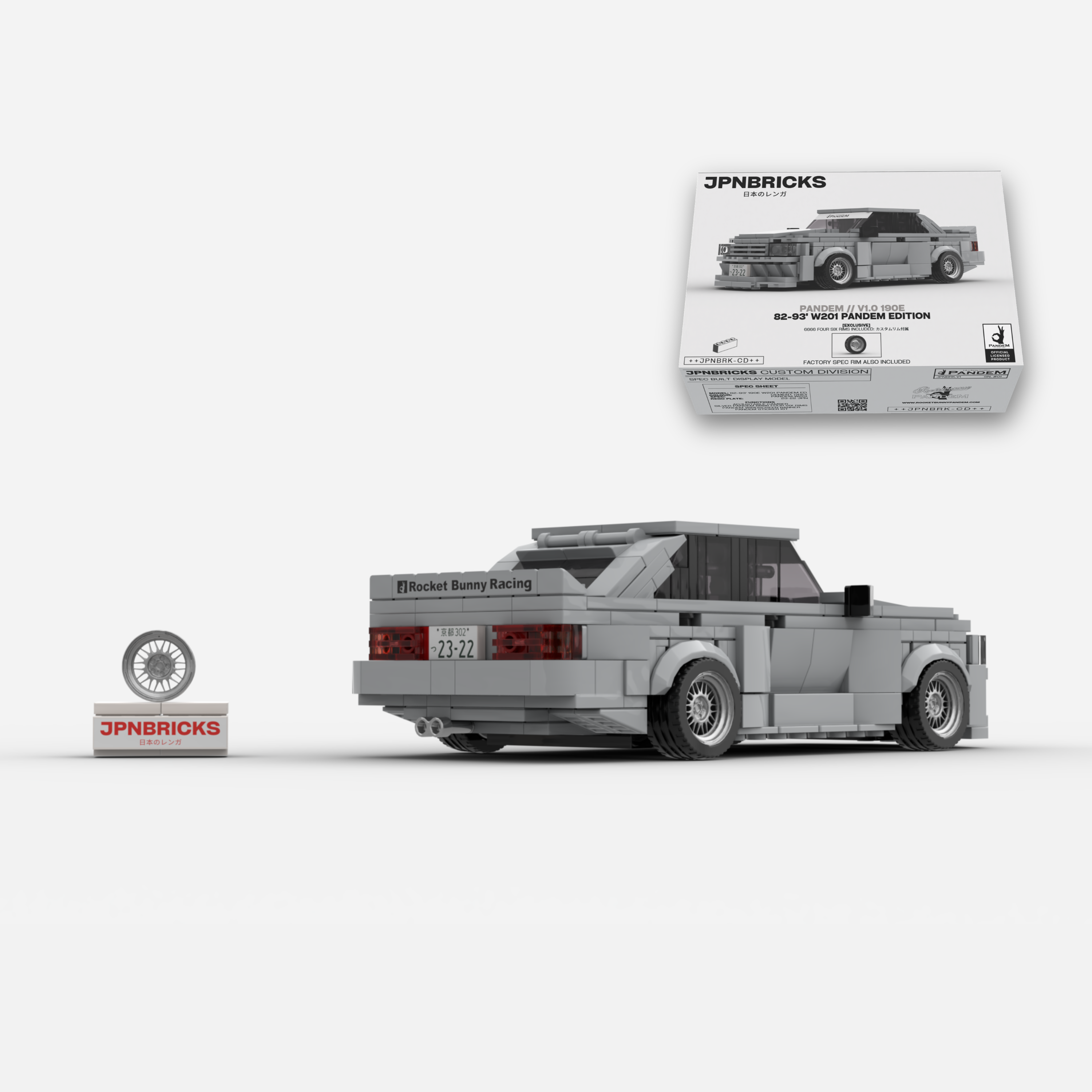 PANDEM™ x JPNBRICKS™ 190E PANDEM EDITION V1.0 (1982-1993) // 1 of 500 BRICK CAR MODEL KIT