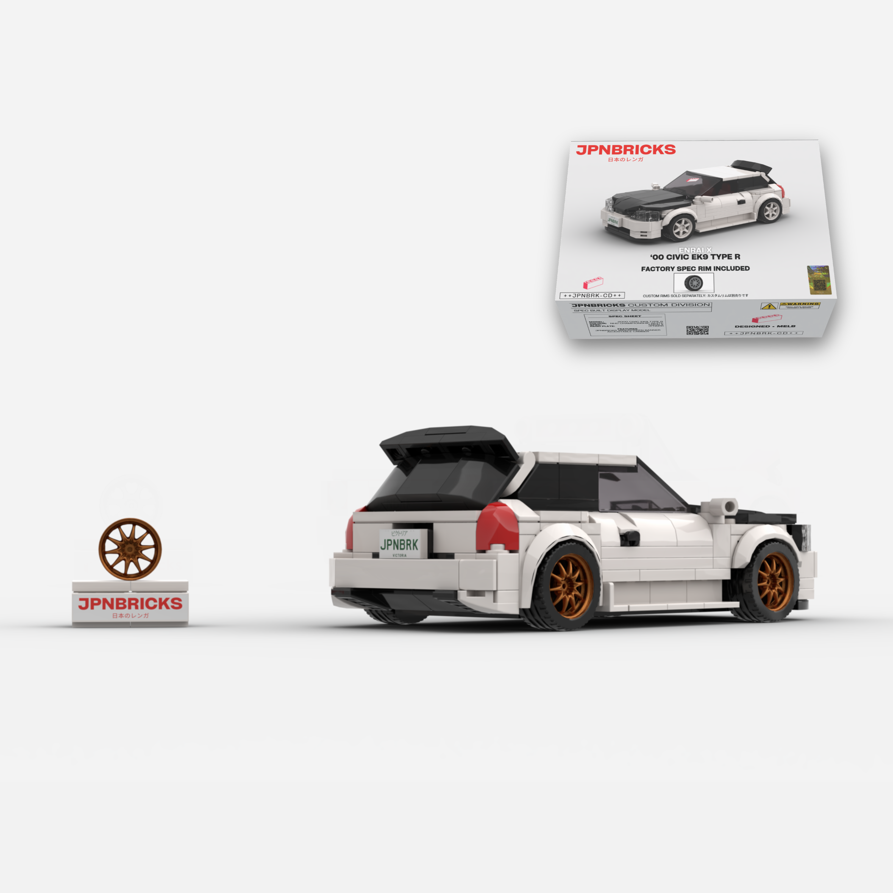 2000 Civic EK9 Type R NH0 Championship White Brick Car Model Kit