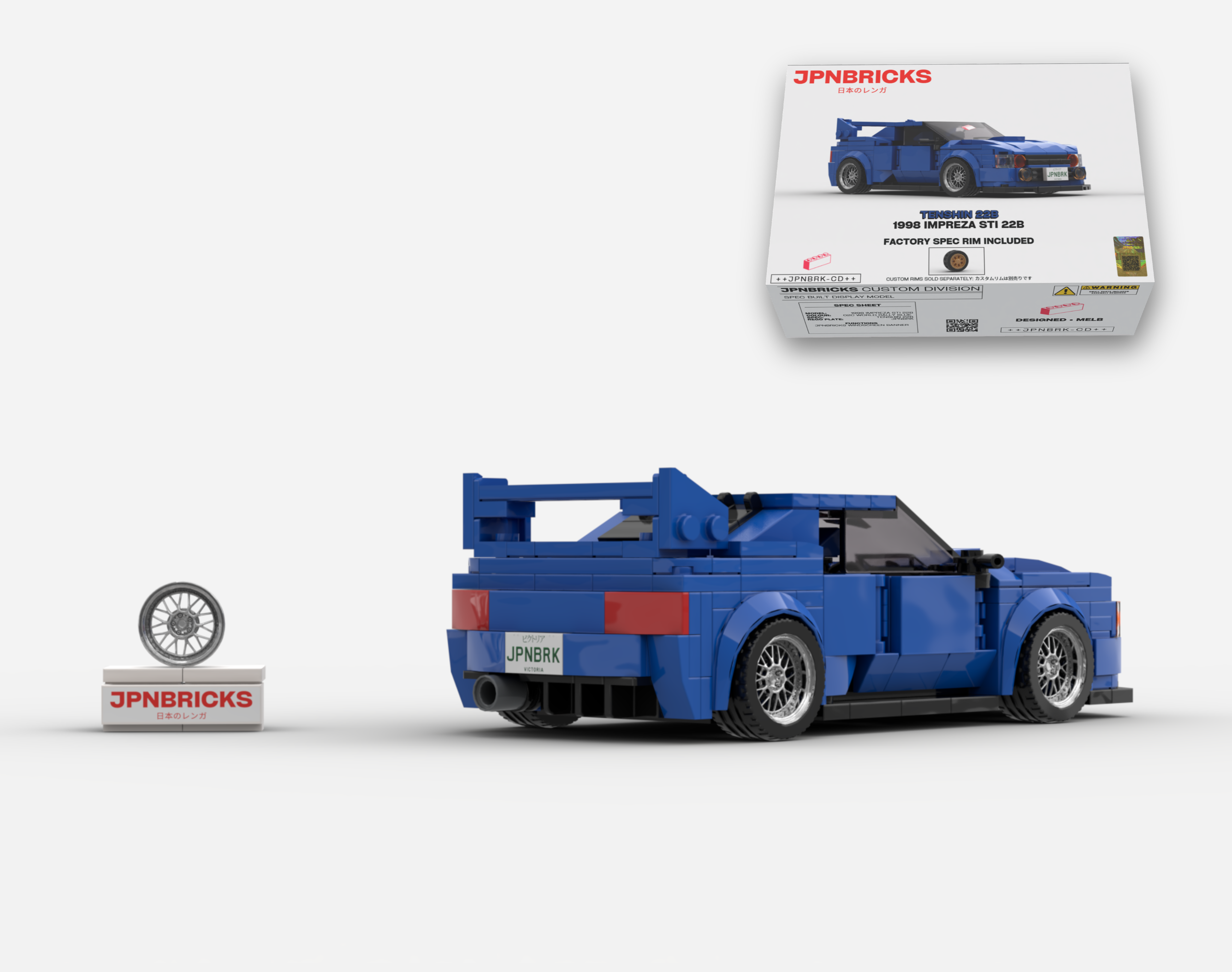 1998 IMPREZA STI 22B 02C WORLD RALLY BLUE BRICK CAR MODEL KIT
