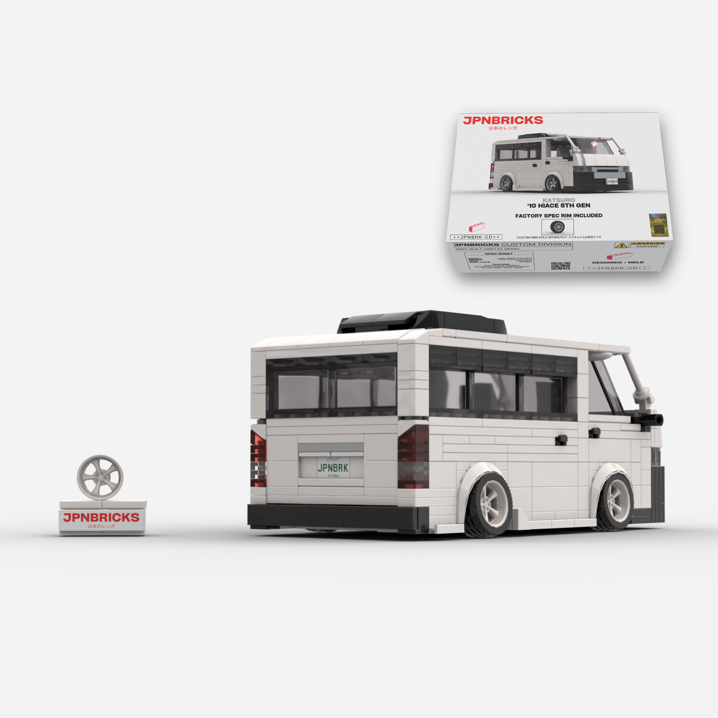 2010 HiAce 5th Gen 058 Super White Brick Car Model Kit