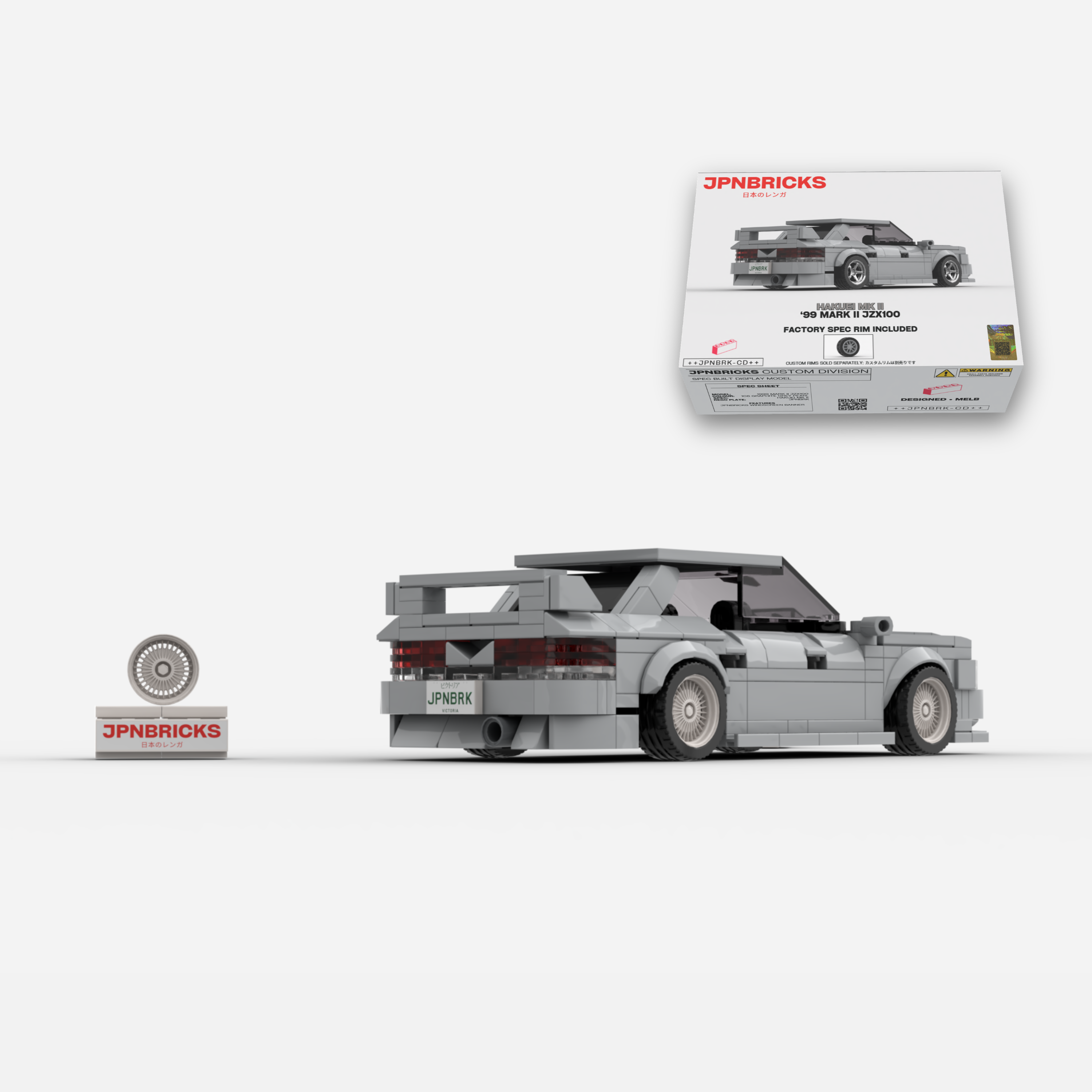 1999 Mark II JZX100 1C6 Grey Brick Car Model Kit