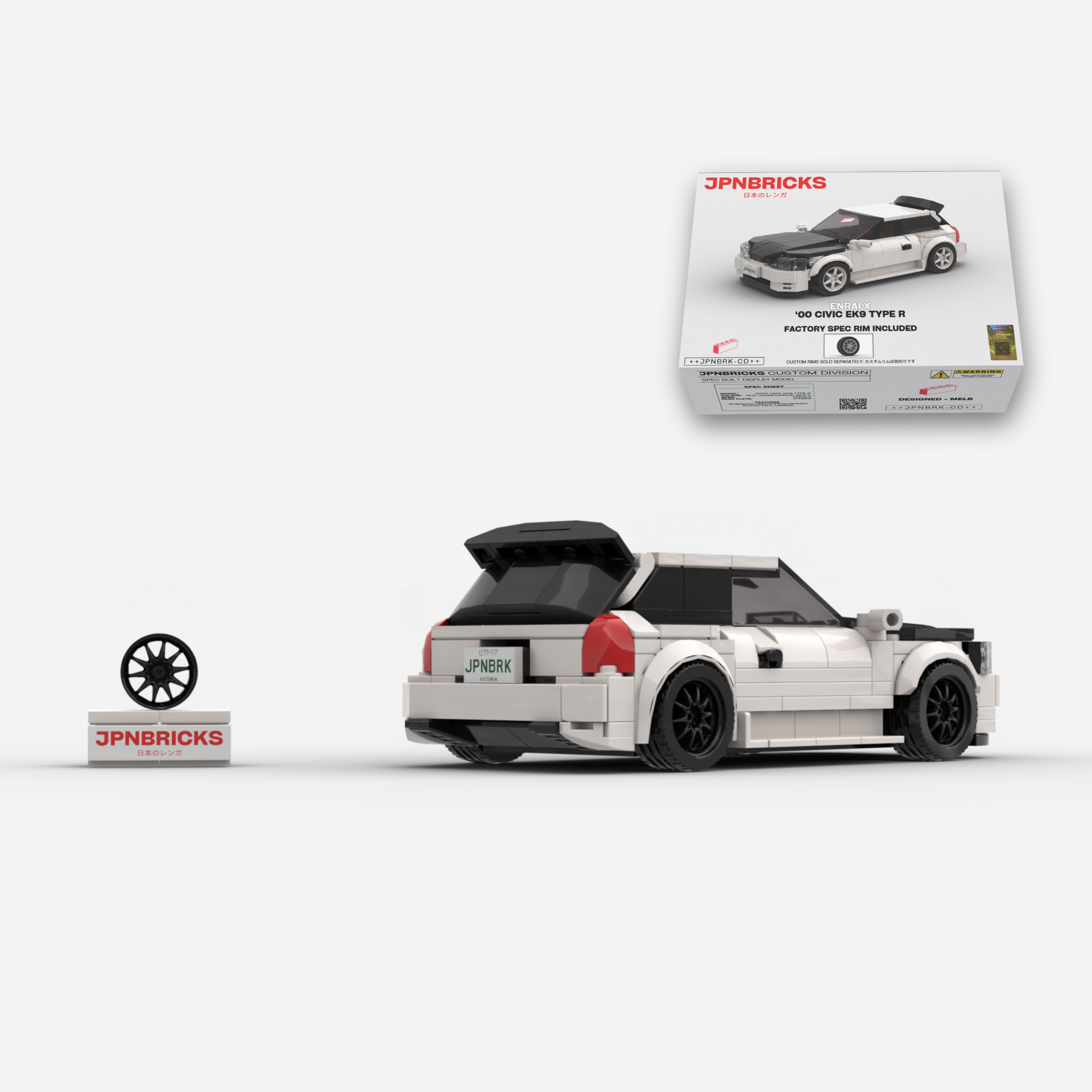 2000 Civic EK9 Type R NH0 Championship White Brick Car Model Kit