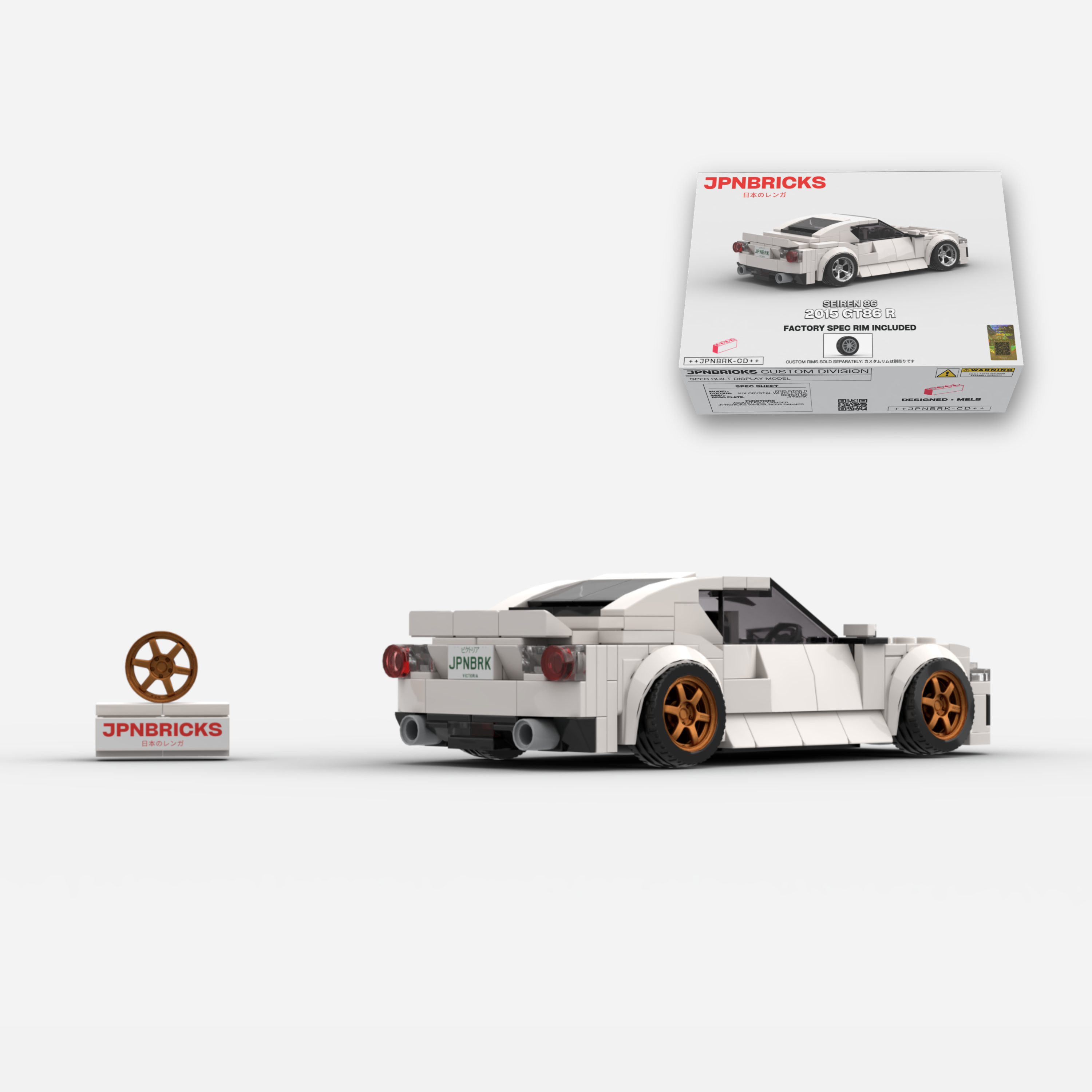 2015 GT86 R K1X White Brick Car Model Kit