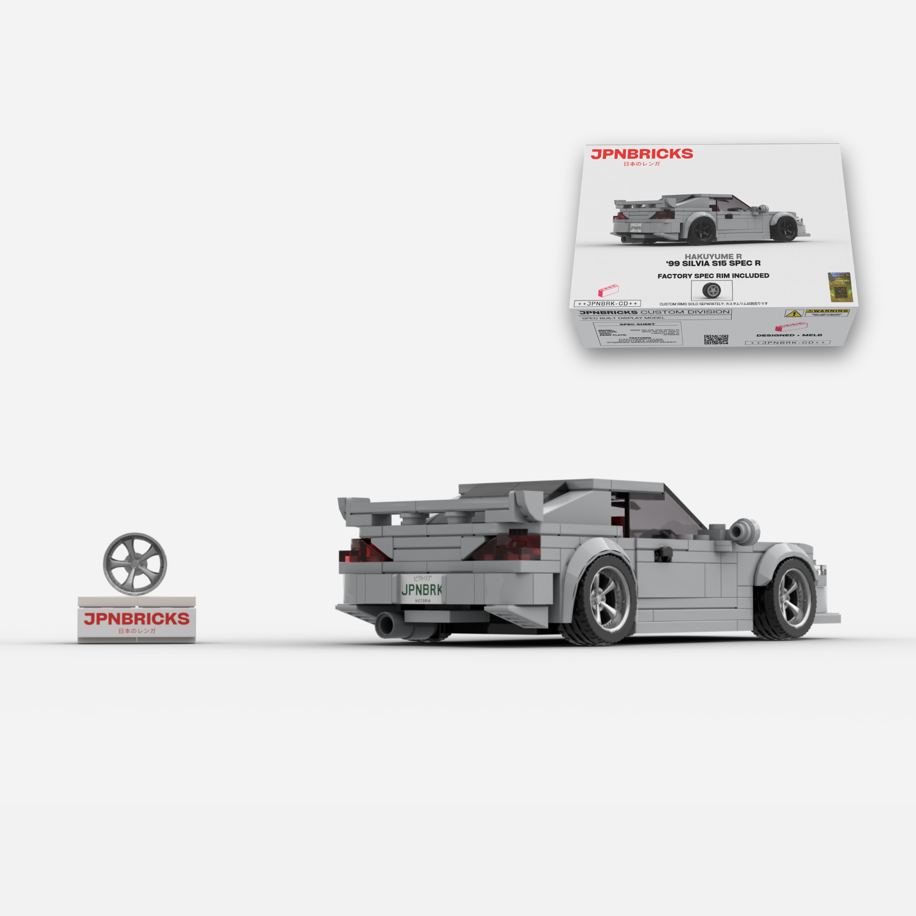 1999 Silvia S15 Spec R WV2 Nardo Brick Car Model Kit