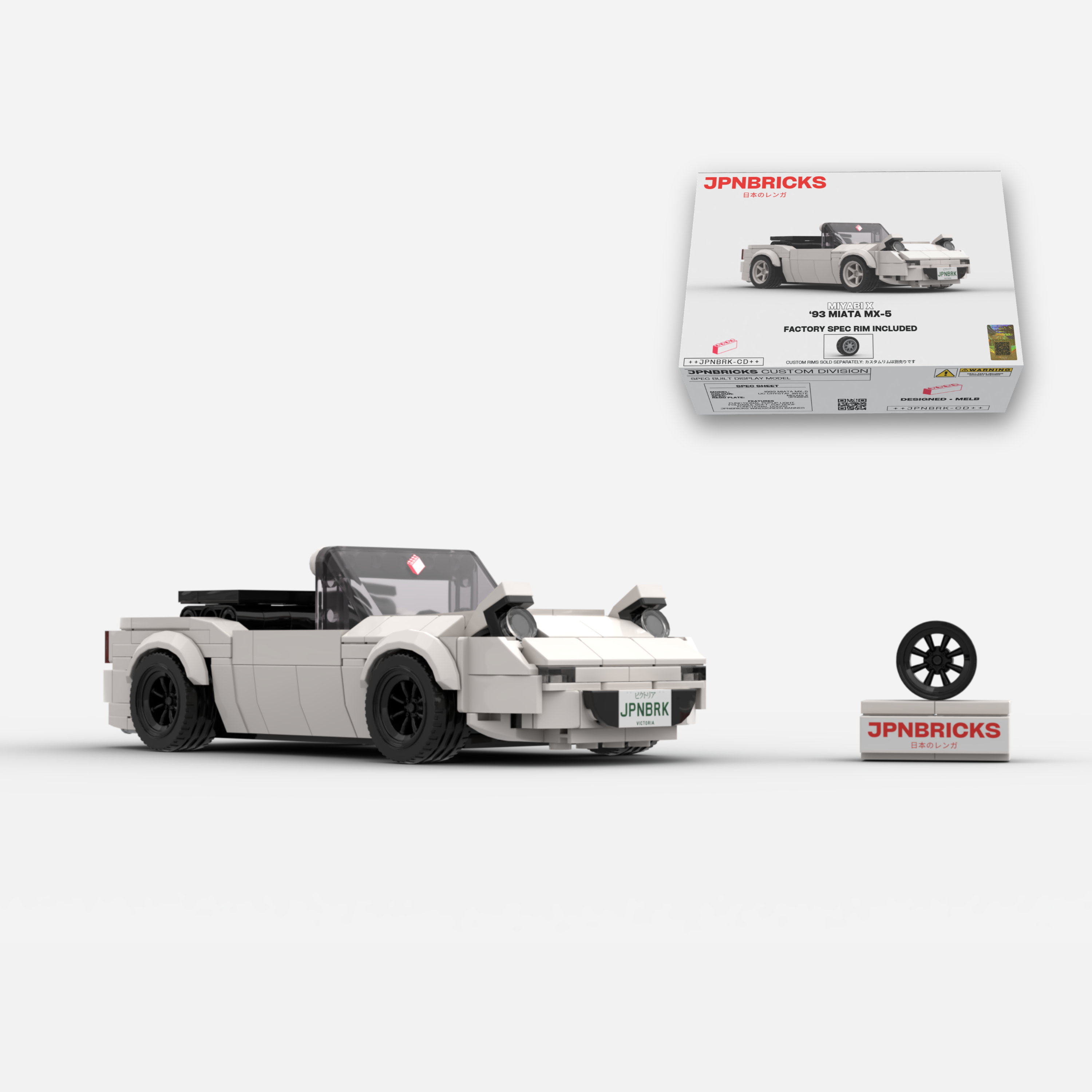 1993 MIATA MX-5 UC CRYSTAL WHITE BRICK CAR MODEL KIT