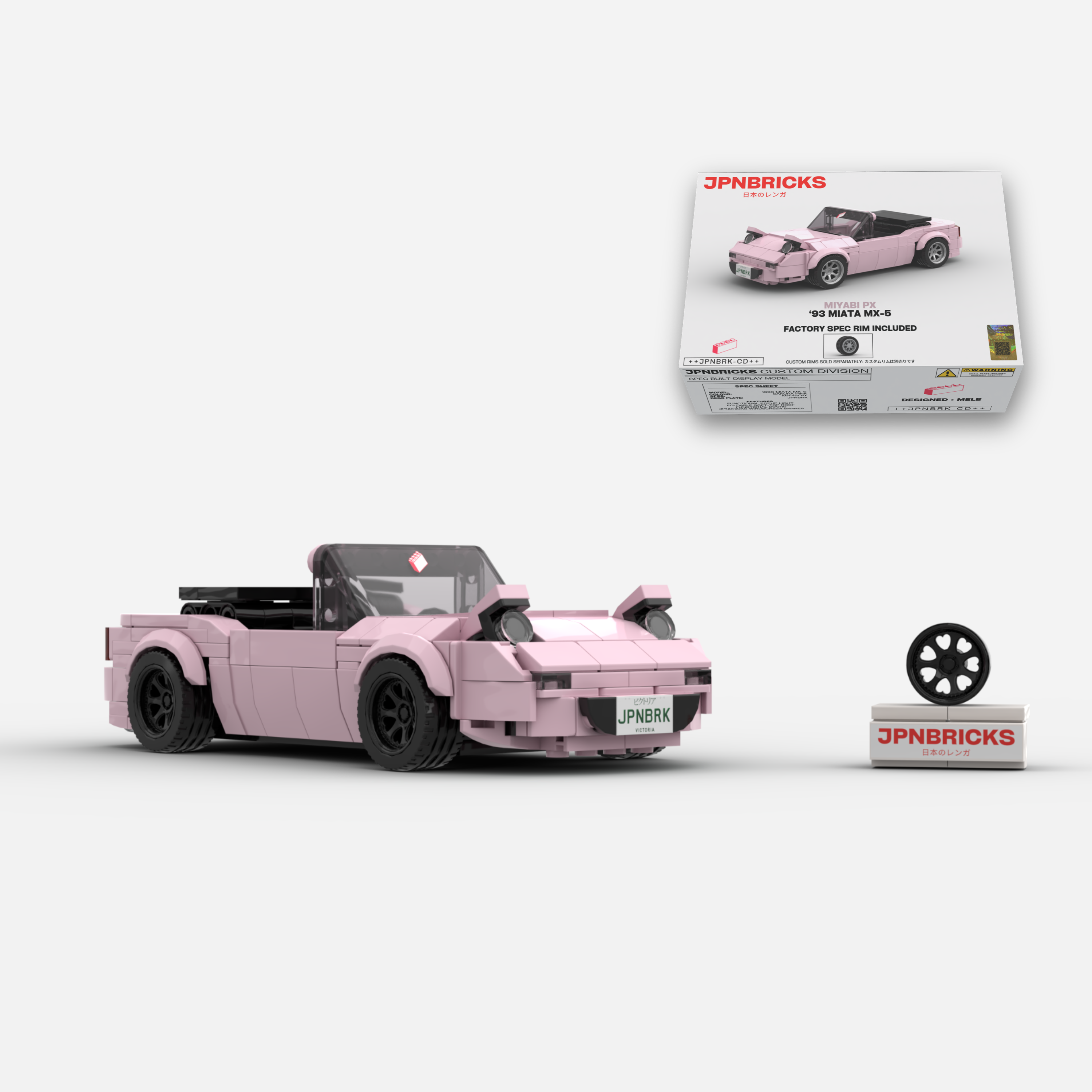 1993 Miata MX-5 Sakura Pink Brick Car Model Kit