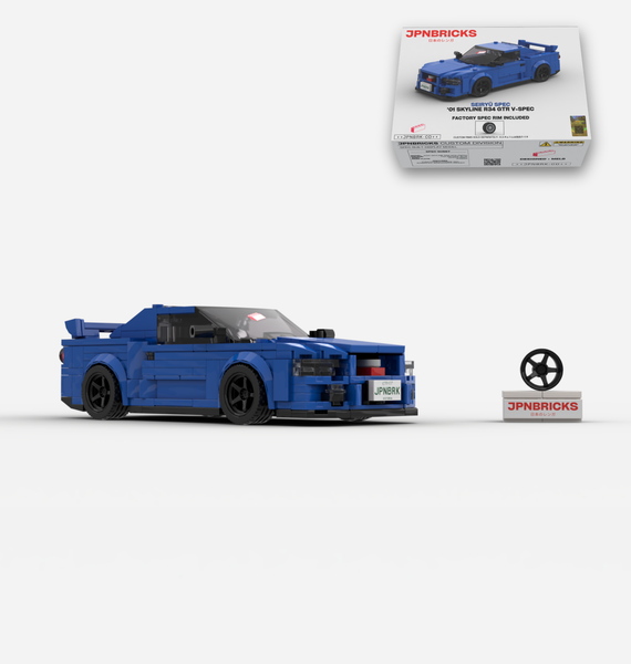 2001 SKYLINE R34 GTR V-SPEC II TV2 BLUE – JPNBricks