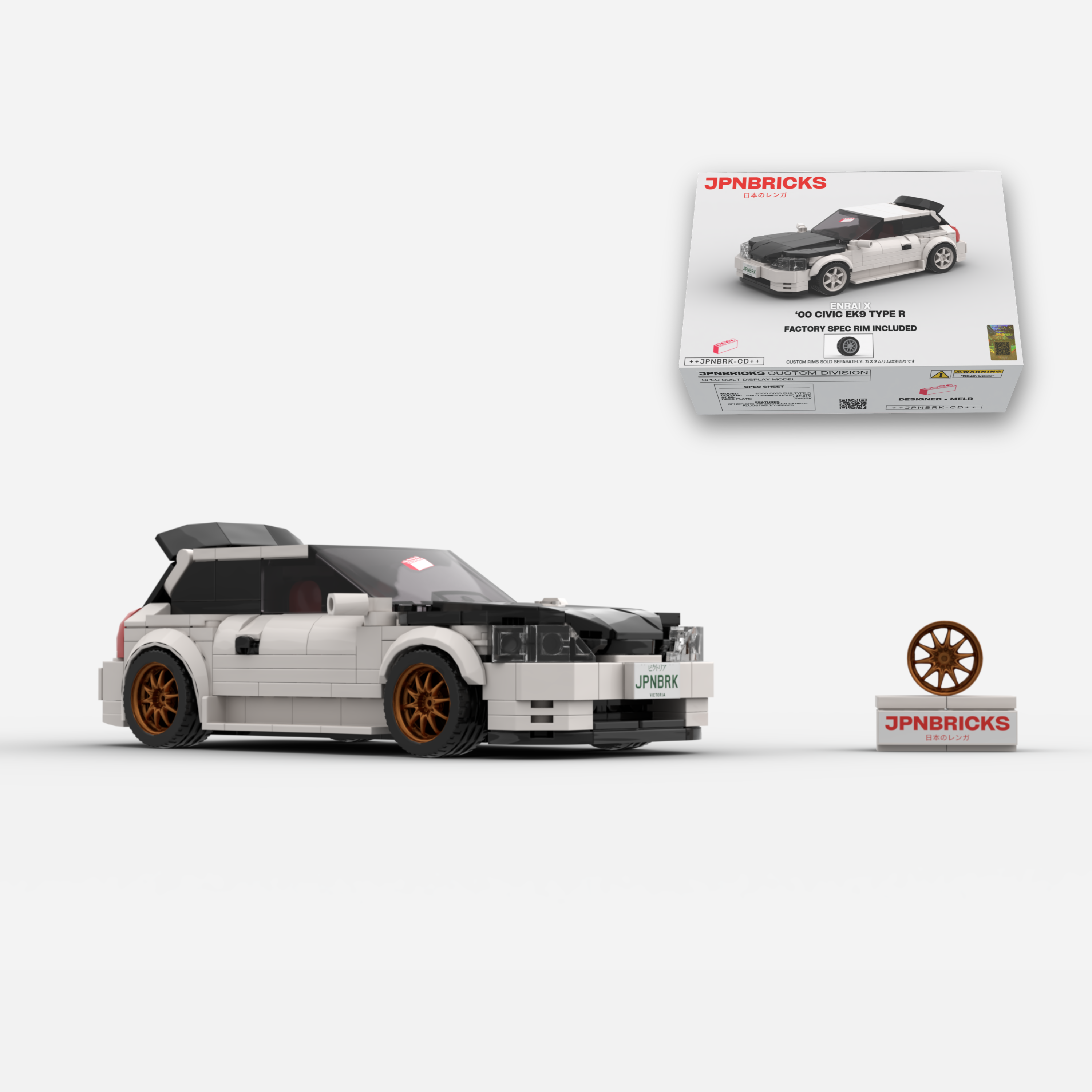 2000 Civic EK9 Type R NH0 Championship White Brick Car Model Kit