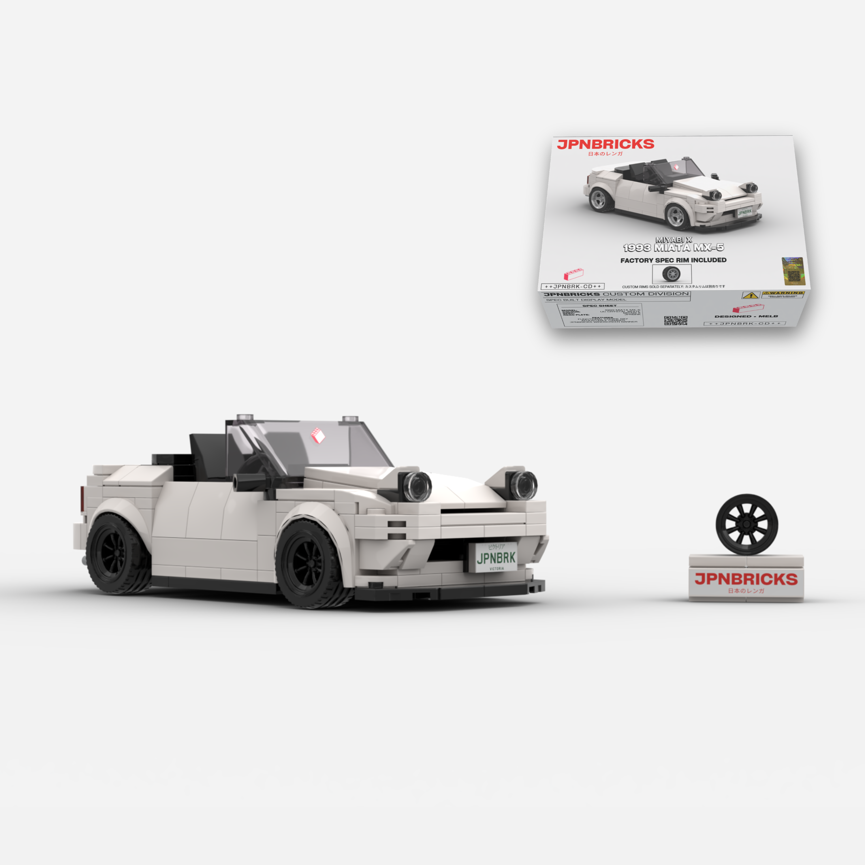 1993 Miata MX-5 UC Crystal White Brick Car Model Kit