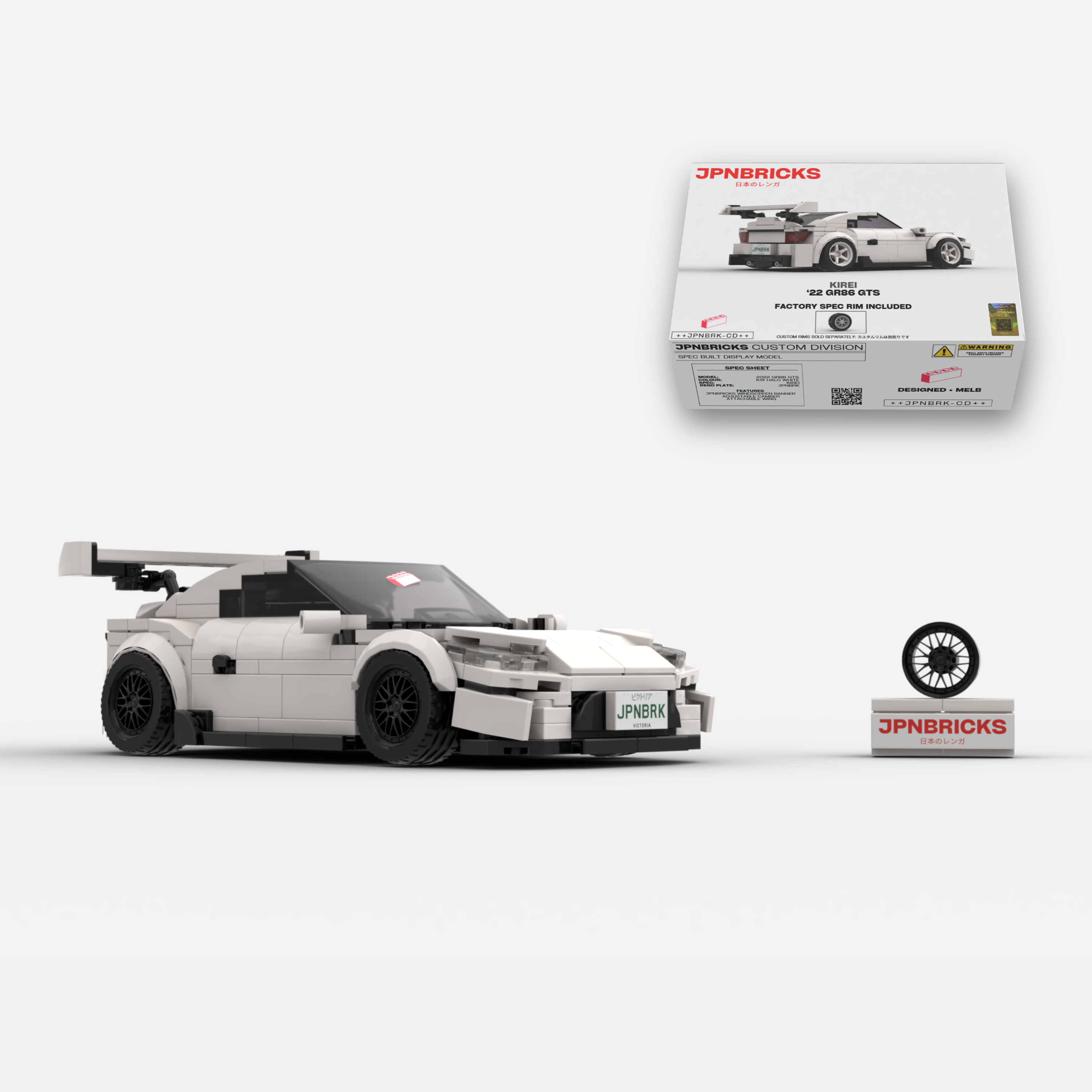 2022 GR86 GTS K1X White Brick Car Model Kit