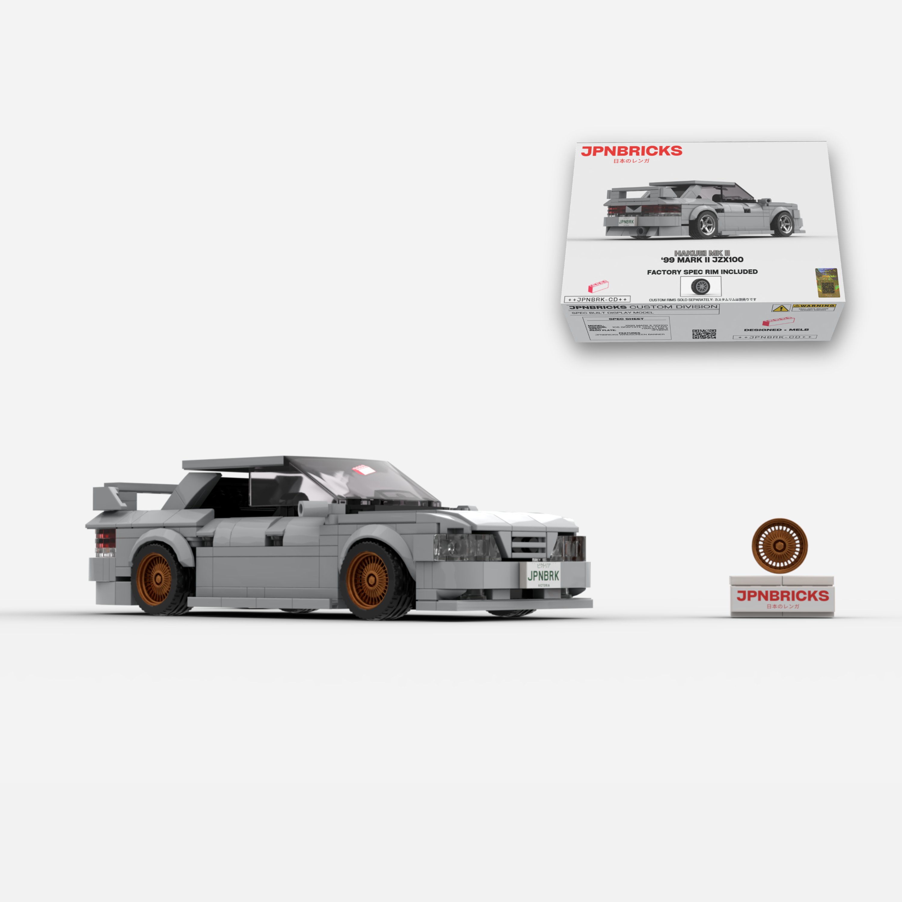 1999 Mark II JZX100 1C6 Grey Brick Car Model Kit