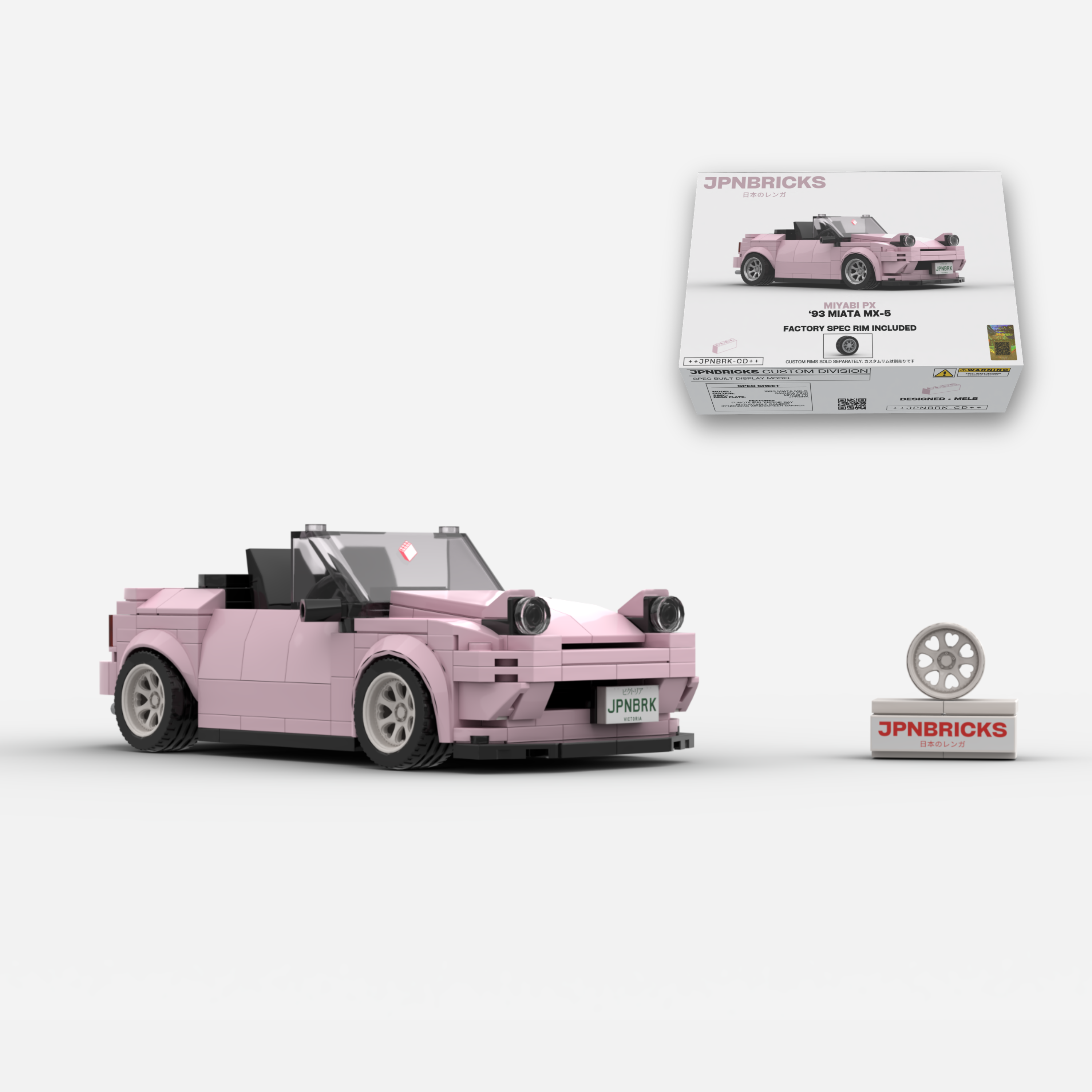 1993 Miata MX-5 Sakura Pink Brick Car Model Kit