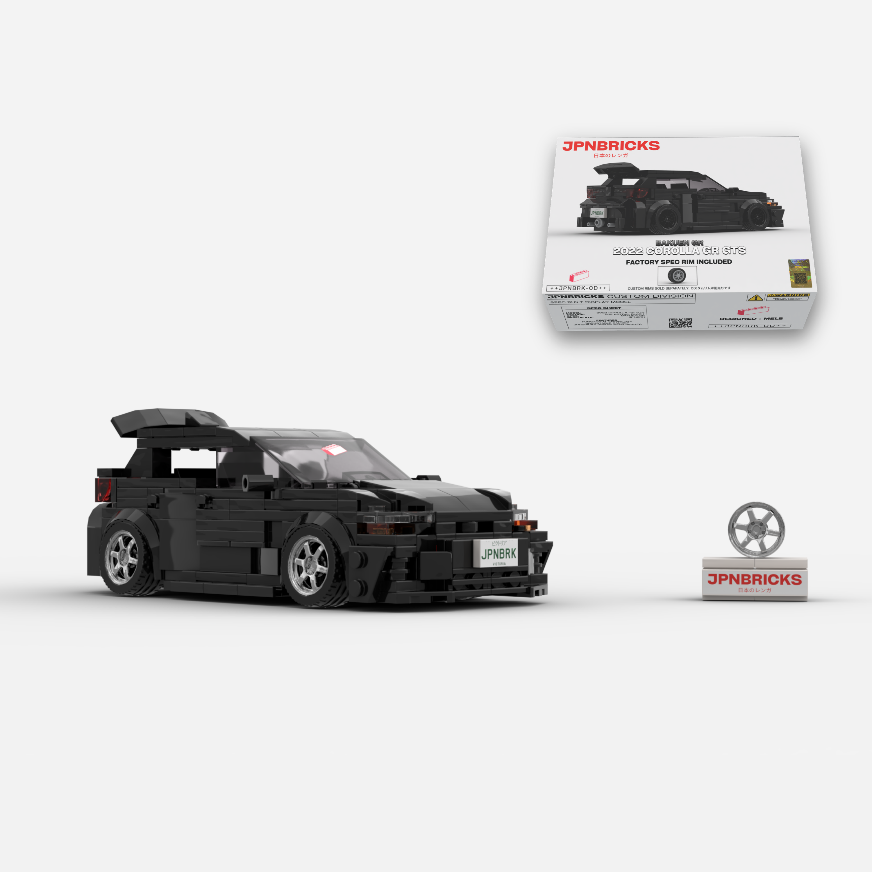 [PRE-ORDER] 2022 Corolla GR GTS 202 Astral Black Brick Car Model Kit