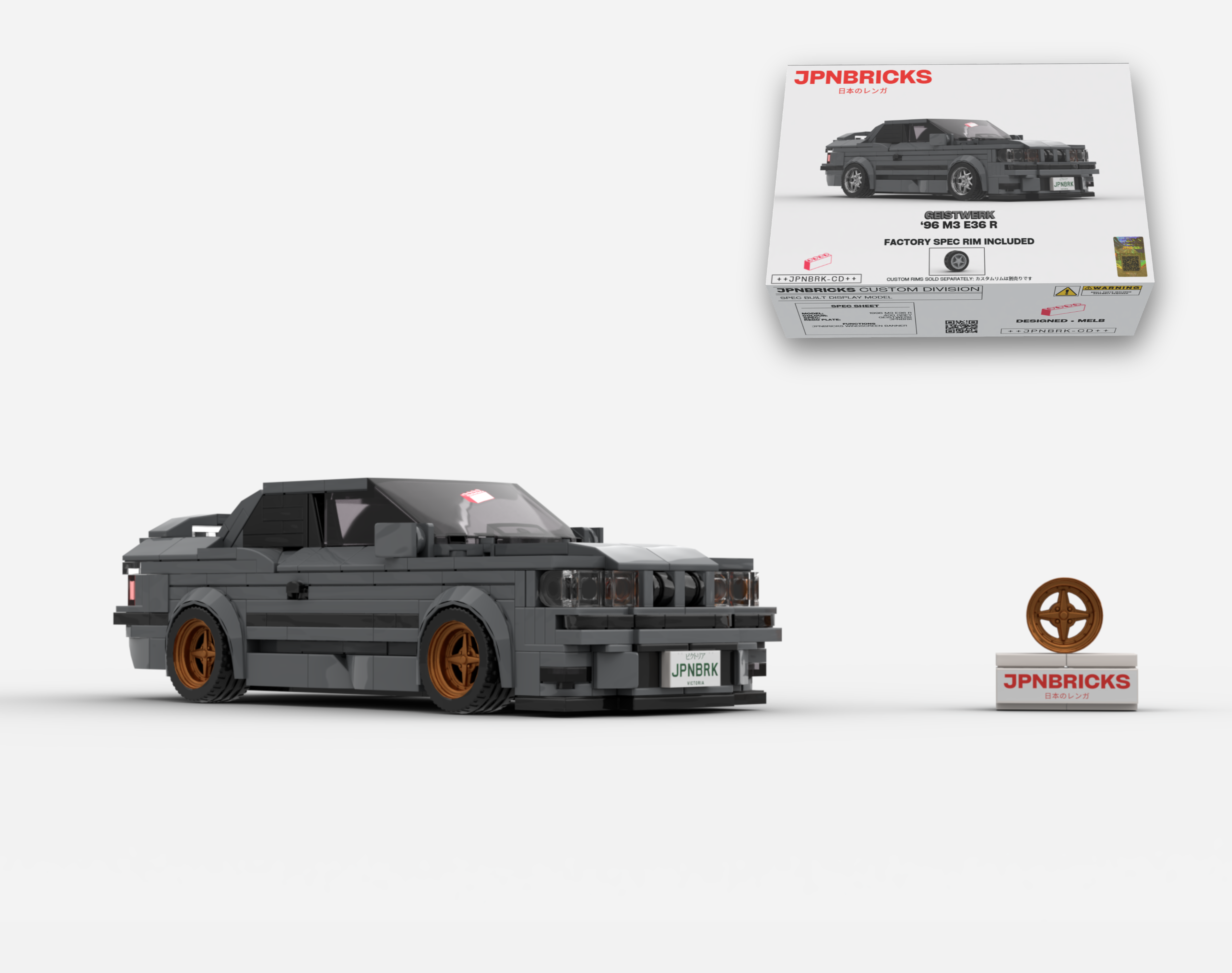 1996 M3 E36 R 400 GREY BRICK CAR MODEL KIT