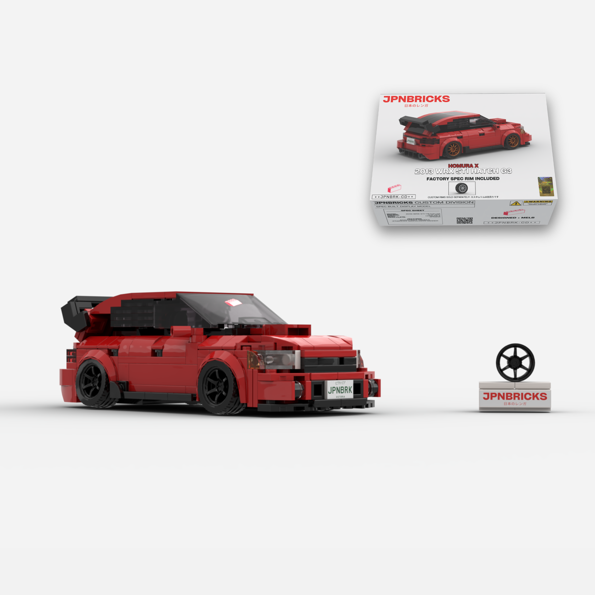 2013 WRX STI G3 Hatch C7P Red Brick Car Model Kit